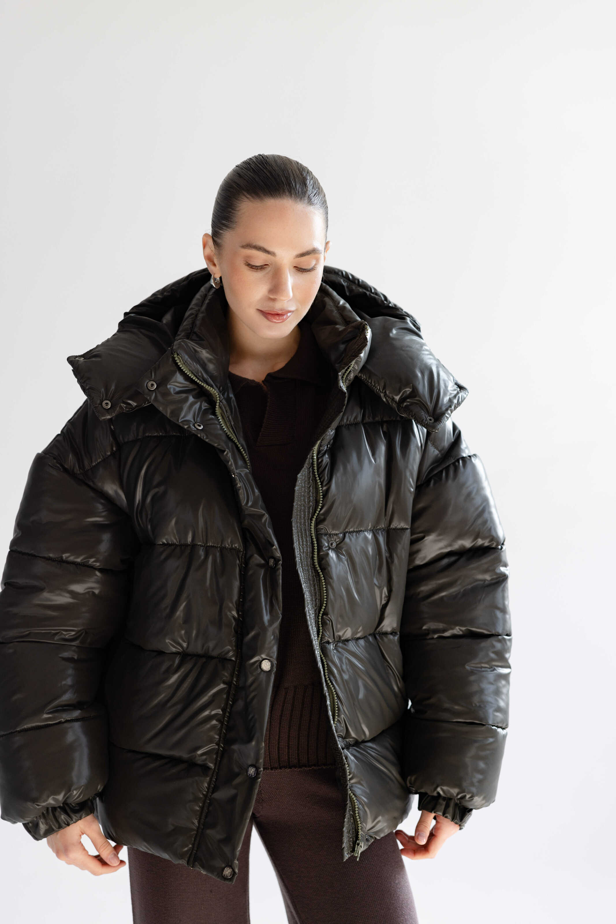 Oversized Puffer Jacket Khaki