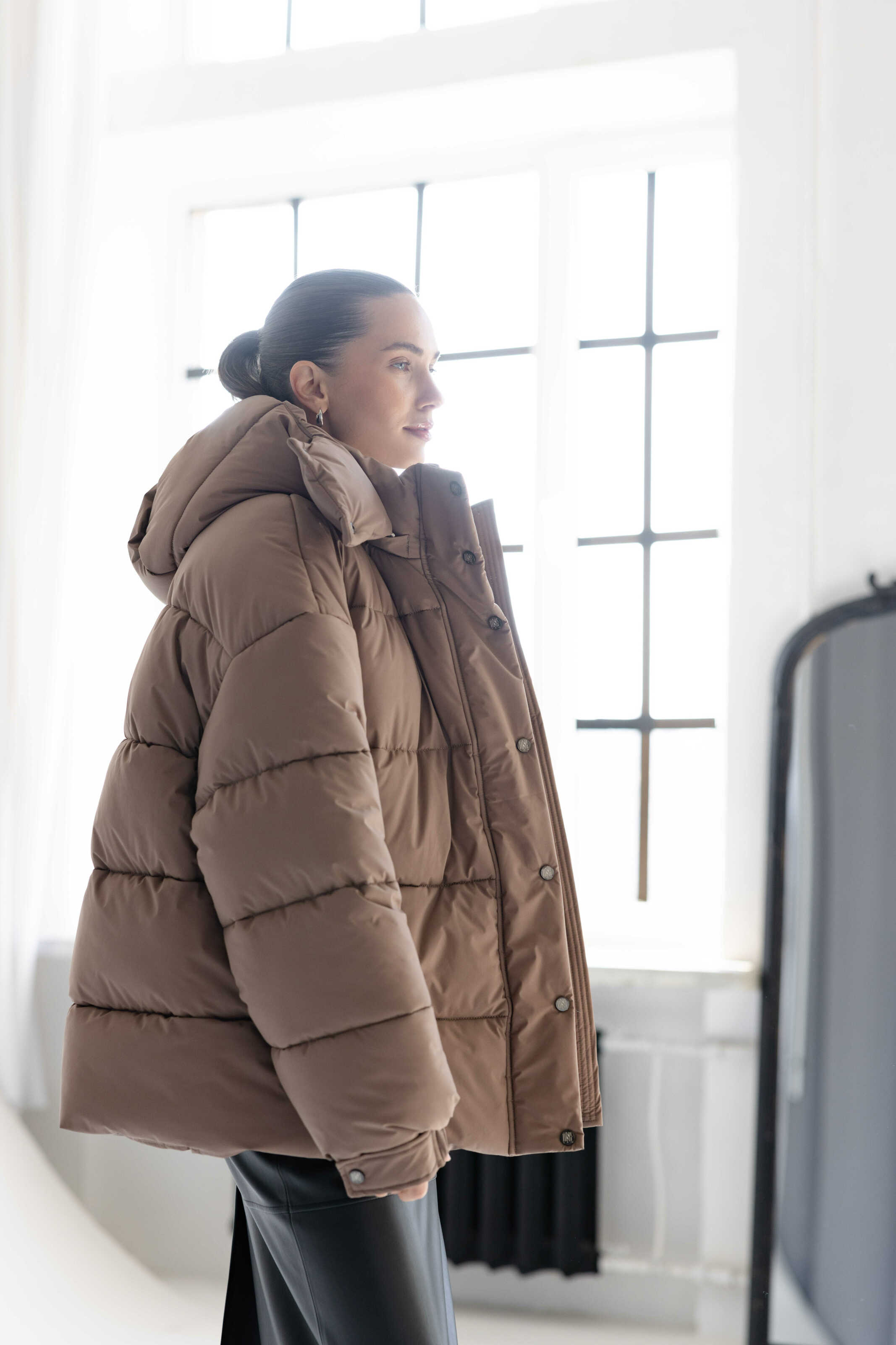Oversized Puffer Jacket Mocha