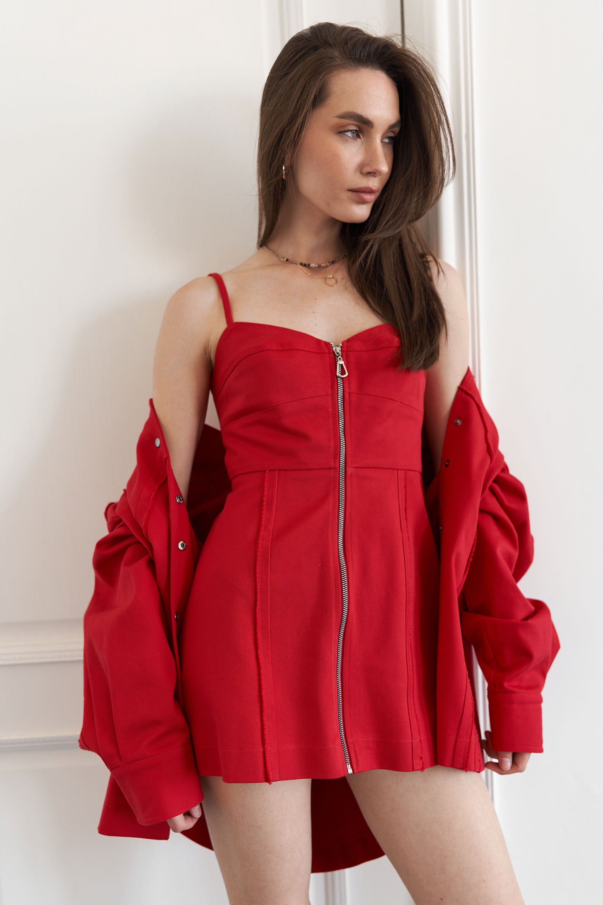 Sundress red denim/cotton