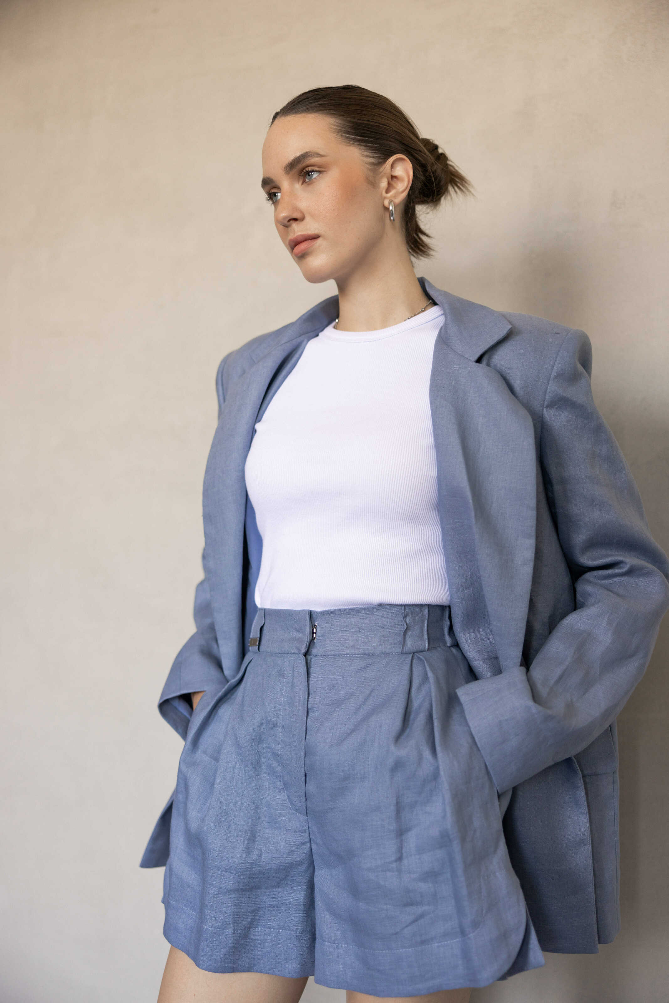 Shorts blue linen