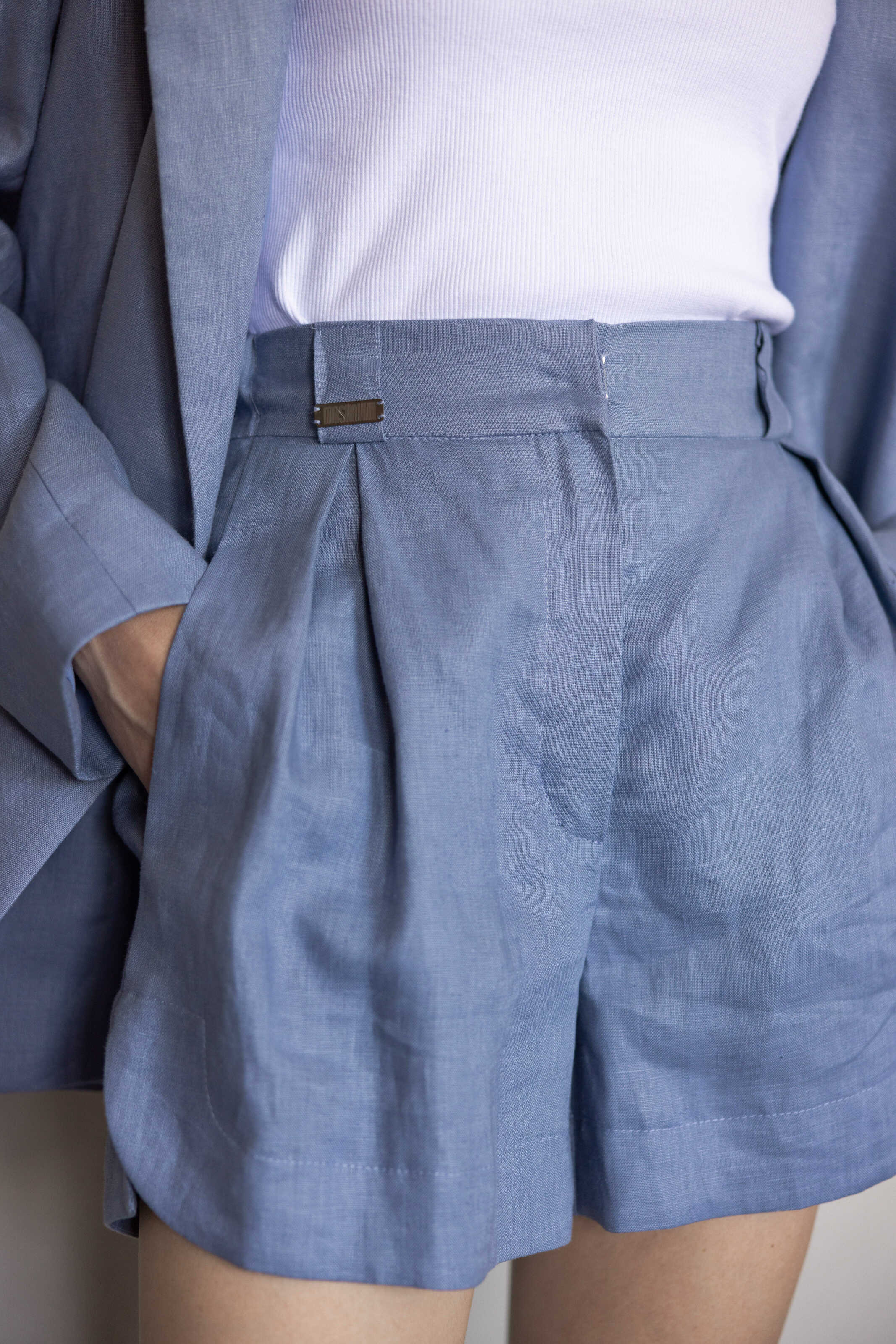 Shorts blue linen