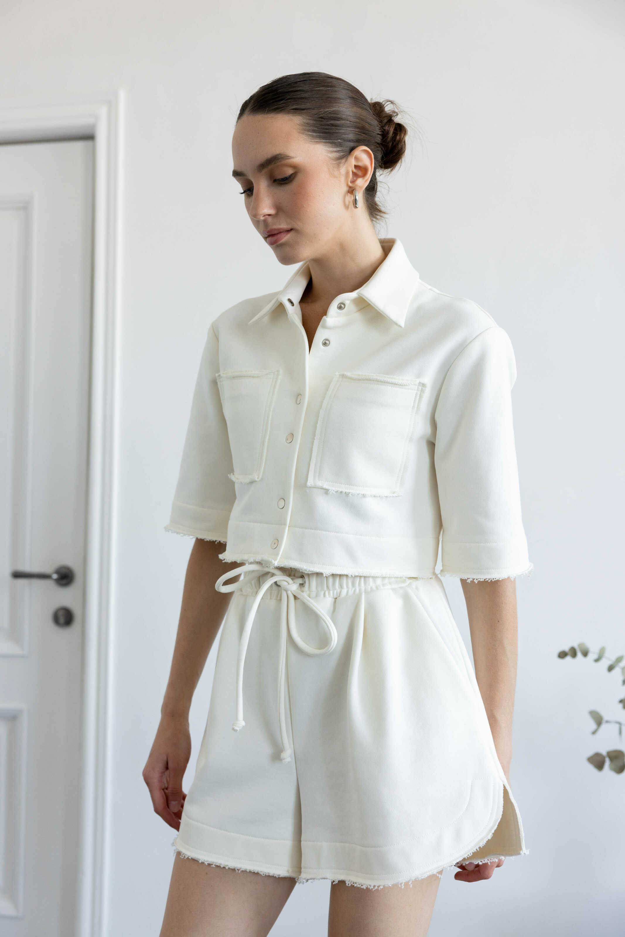 Shorts cream knit