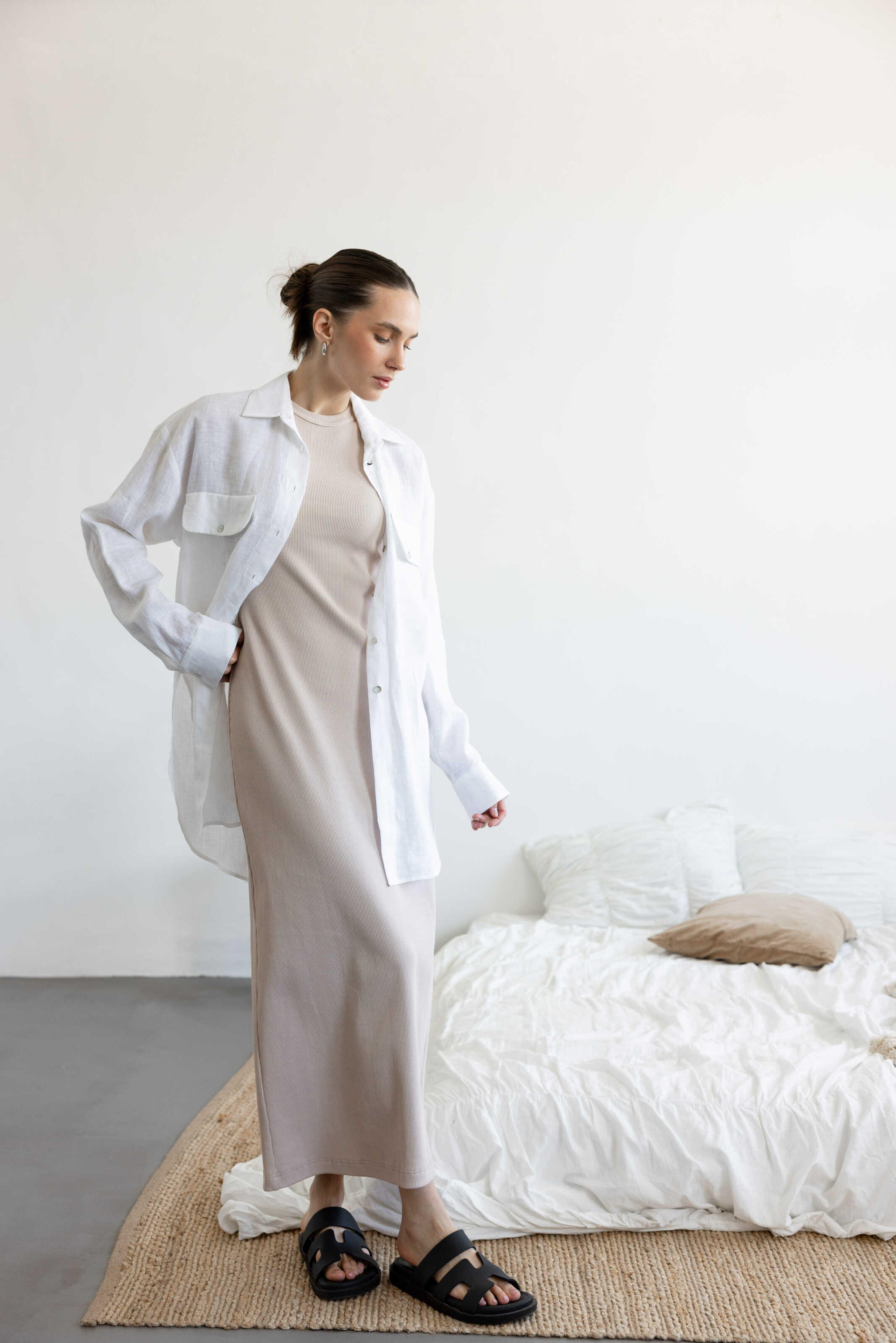 Shirt linen Oversize White