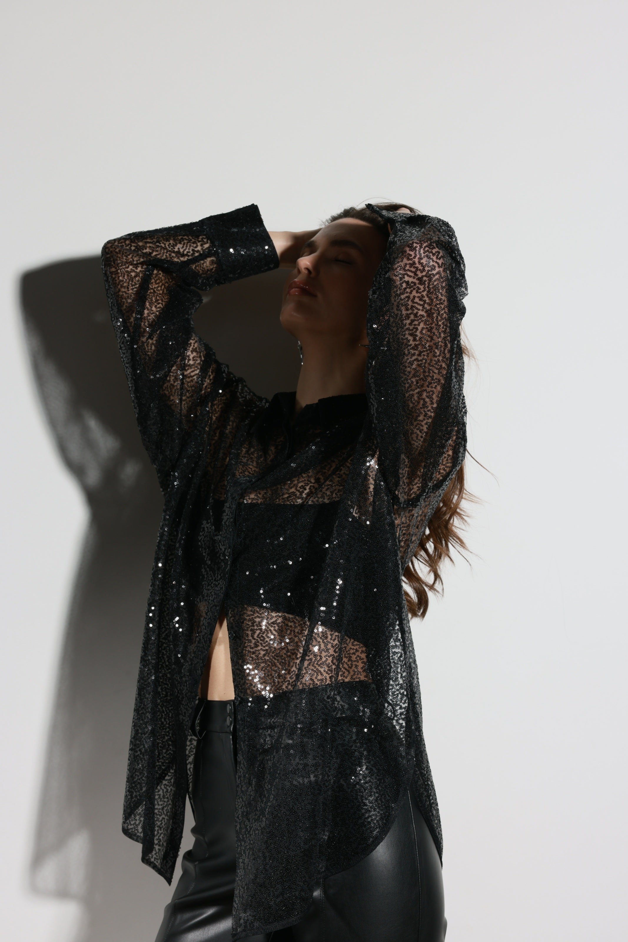 Black Sequin Shirt