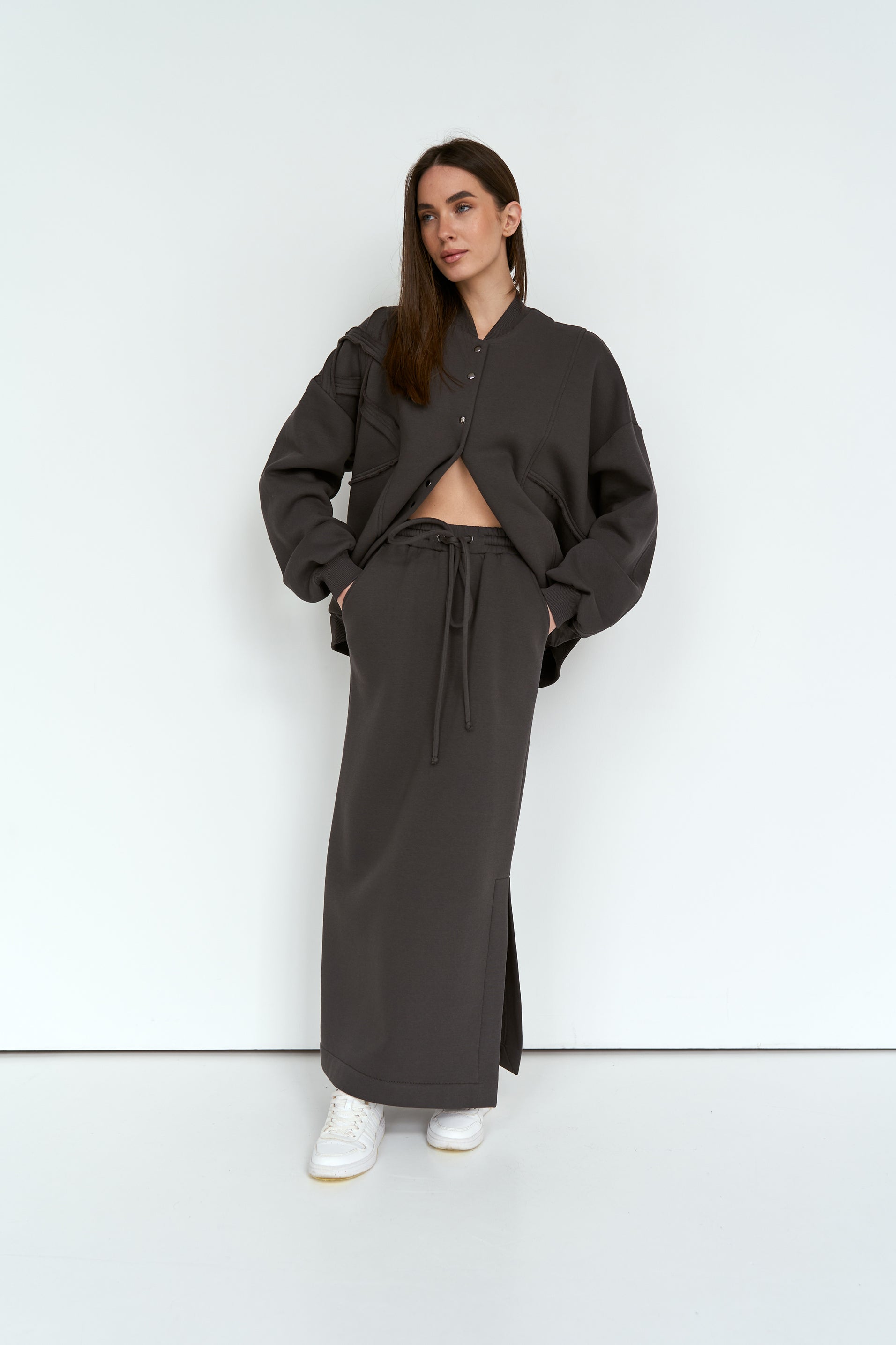 Graphite Maxi Skirt Knit