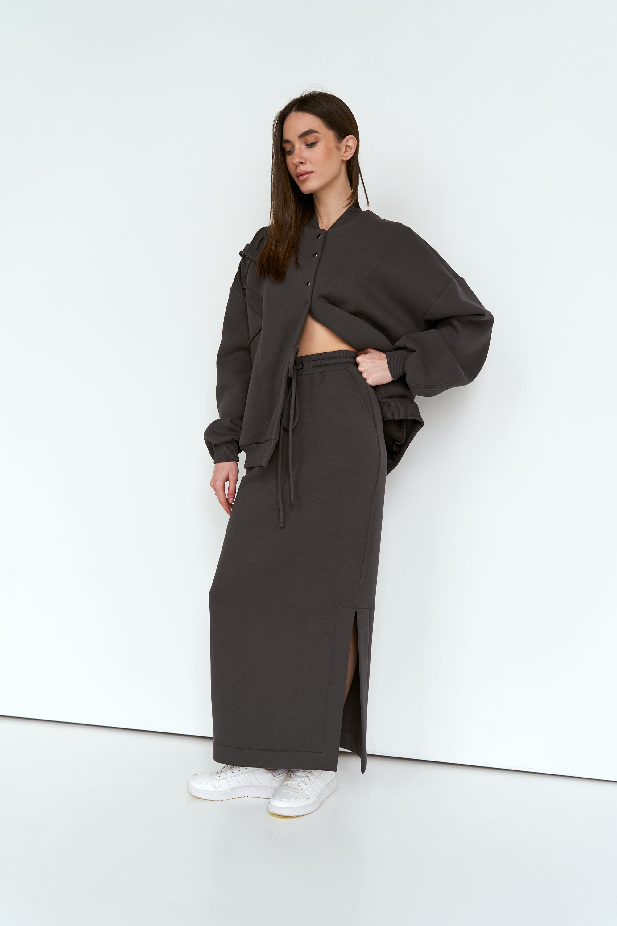 Graphite Maxi Skirt Knit