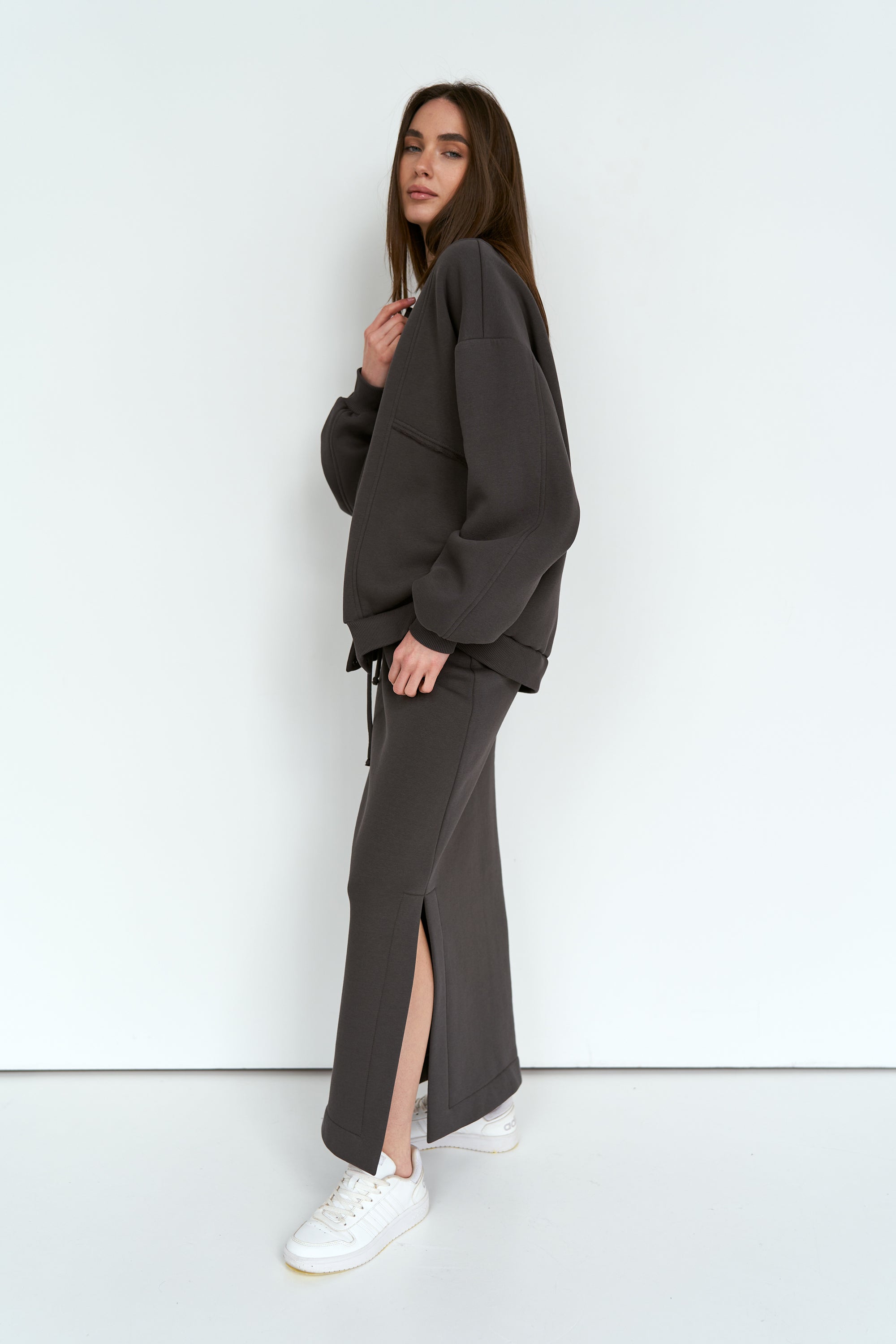 Graphite Maxi Skirt Knit