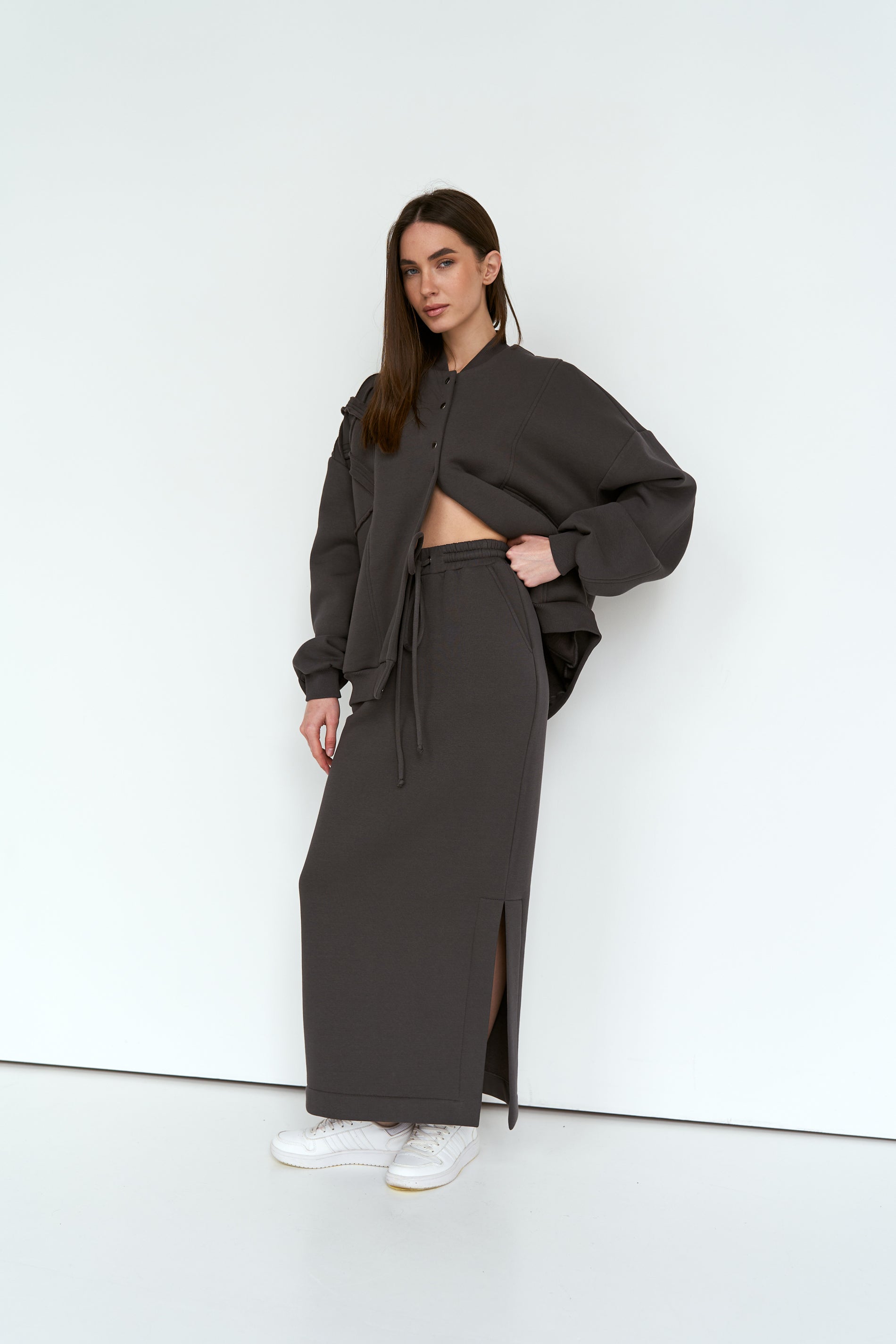 Graphite Maxi Skirt Knit