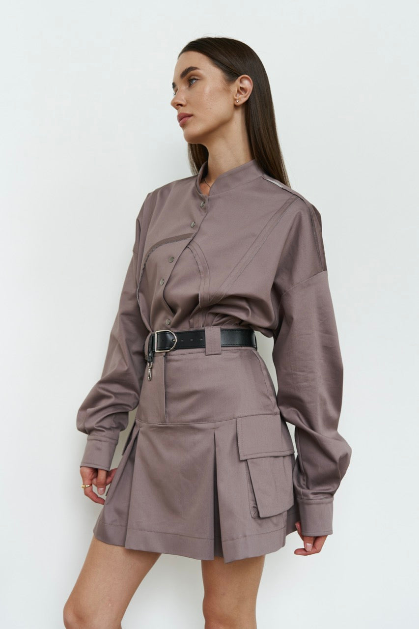 Mocha Cargo Skirt Cotton