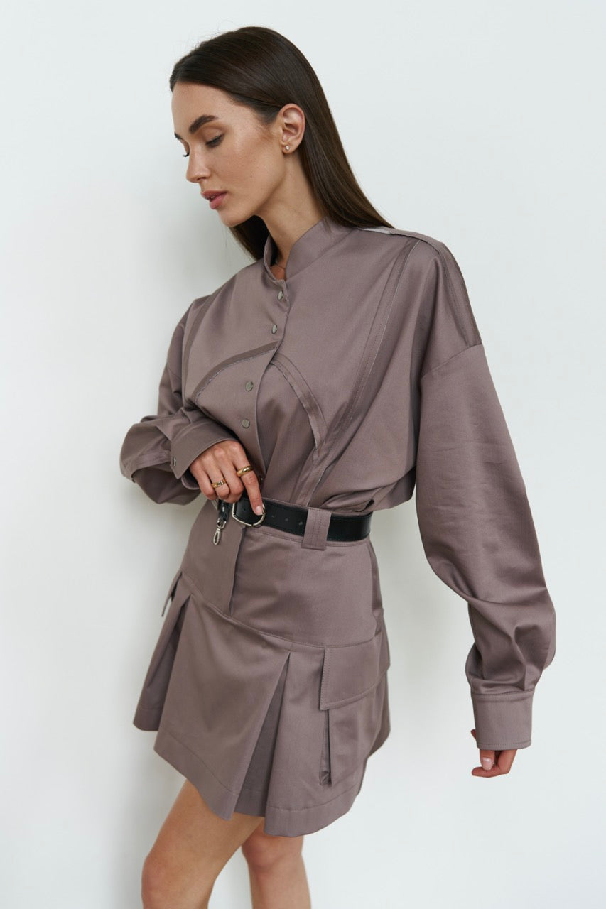 Mocha Cargo Skirt Cotton