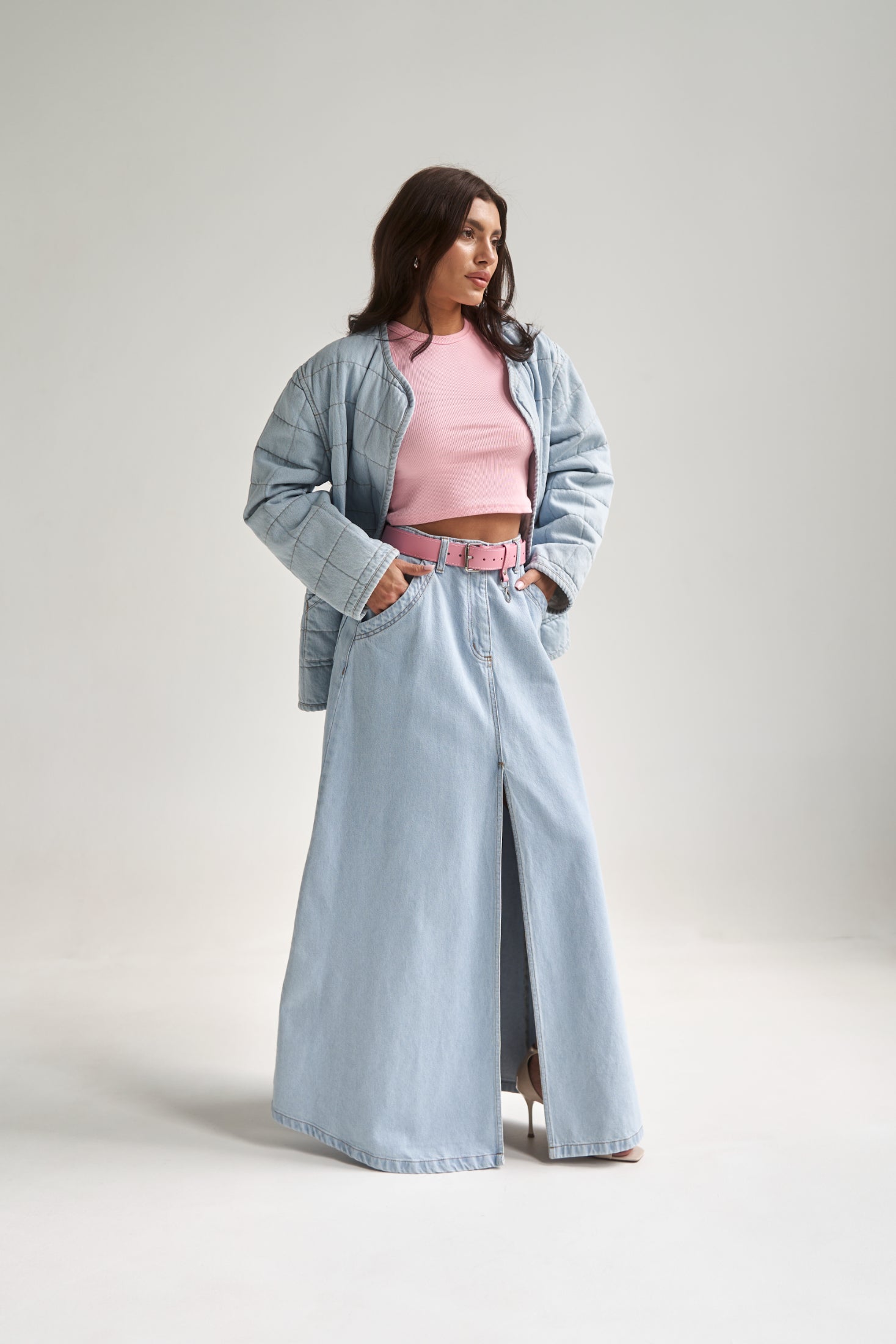 Denim Maxi Skirt LightBlue