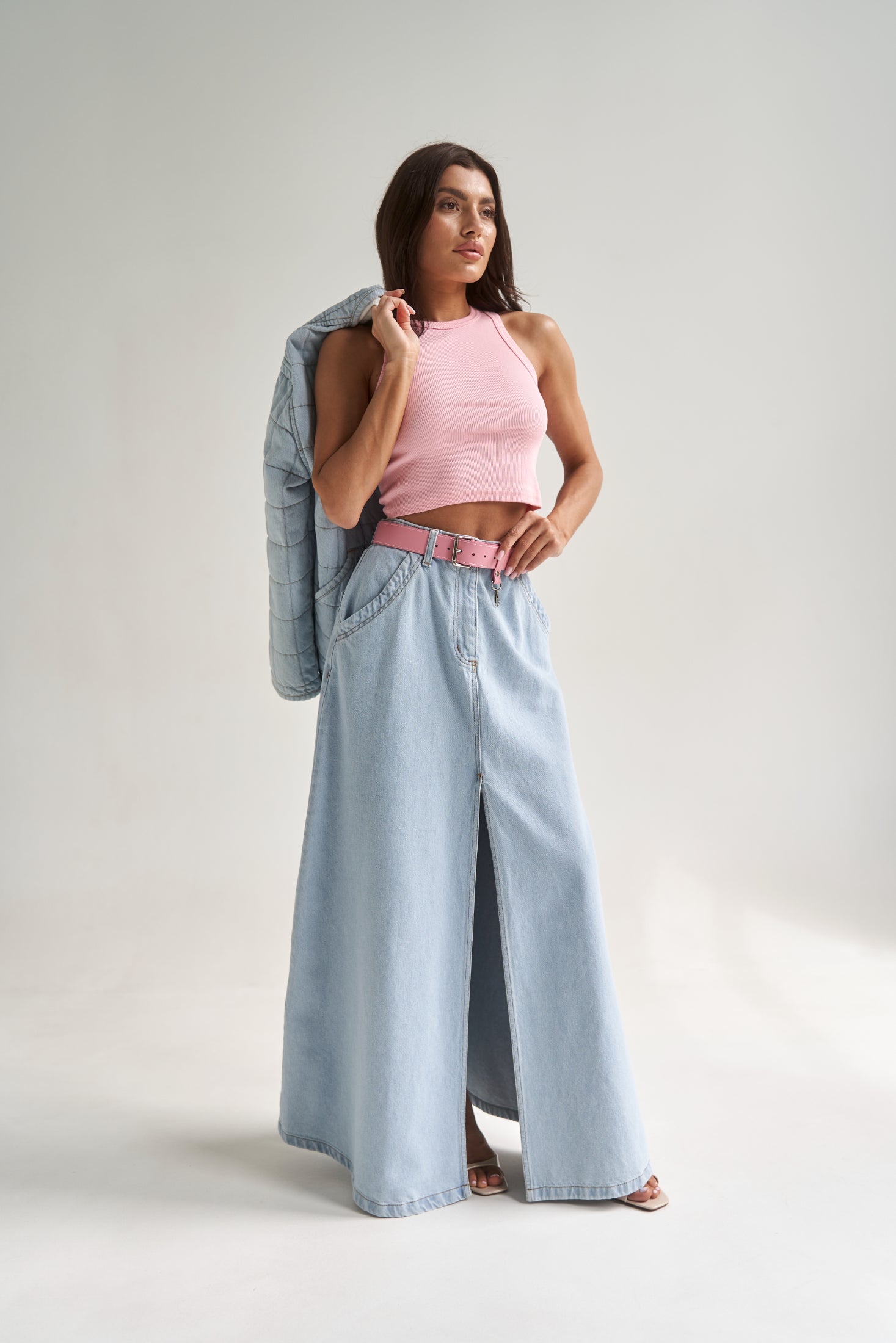 Denim Maxi Skirt LightBlue