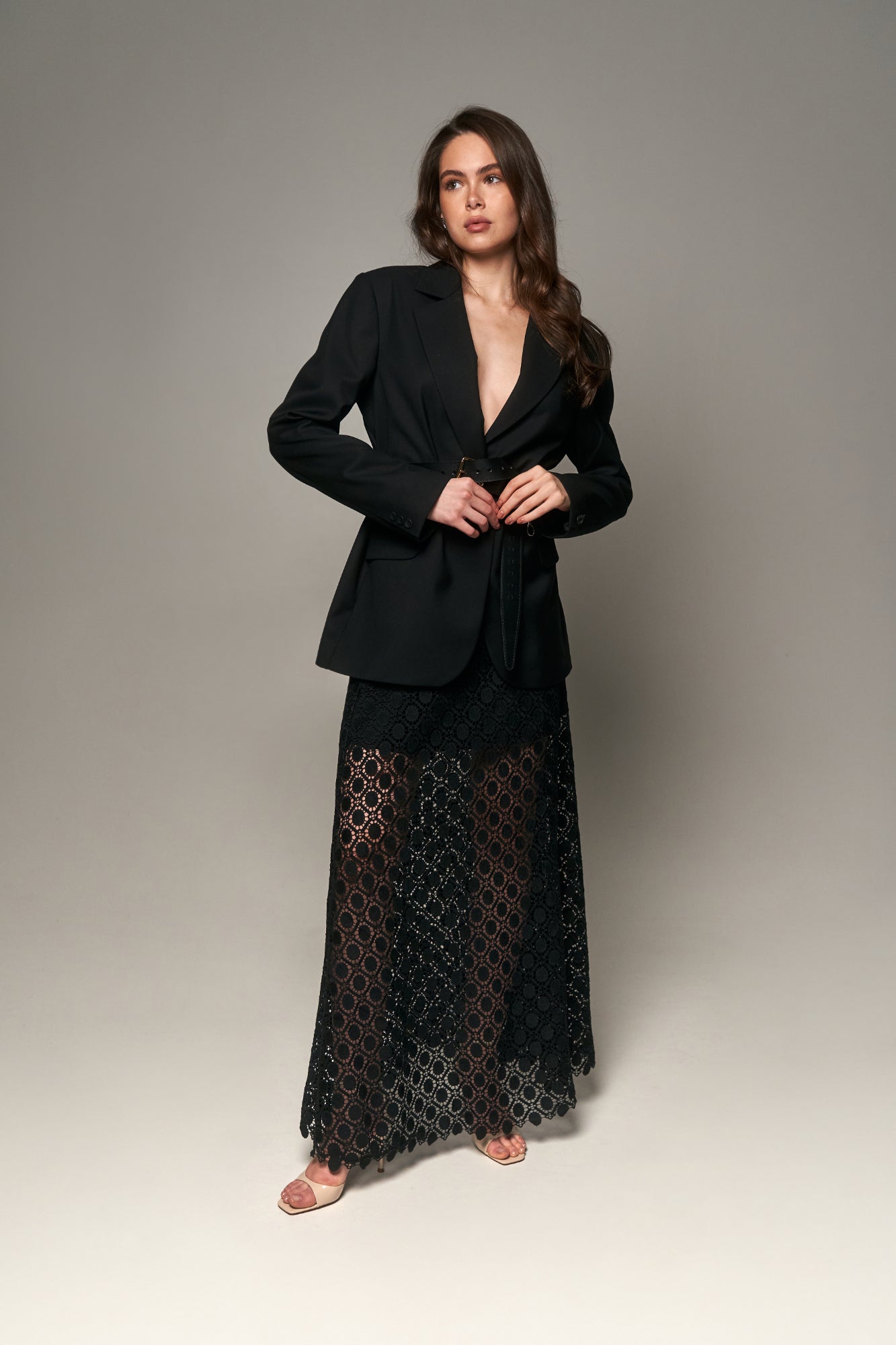 Macramé Maxi Skirt Black