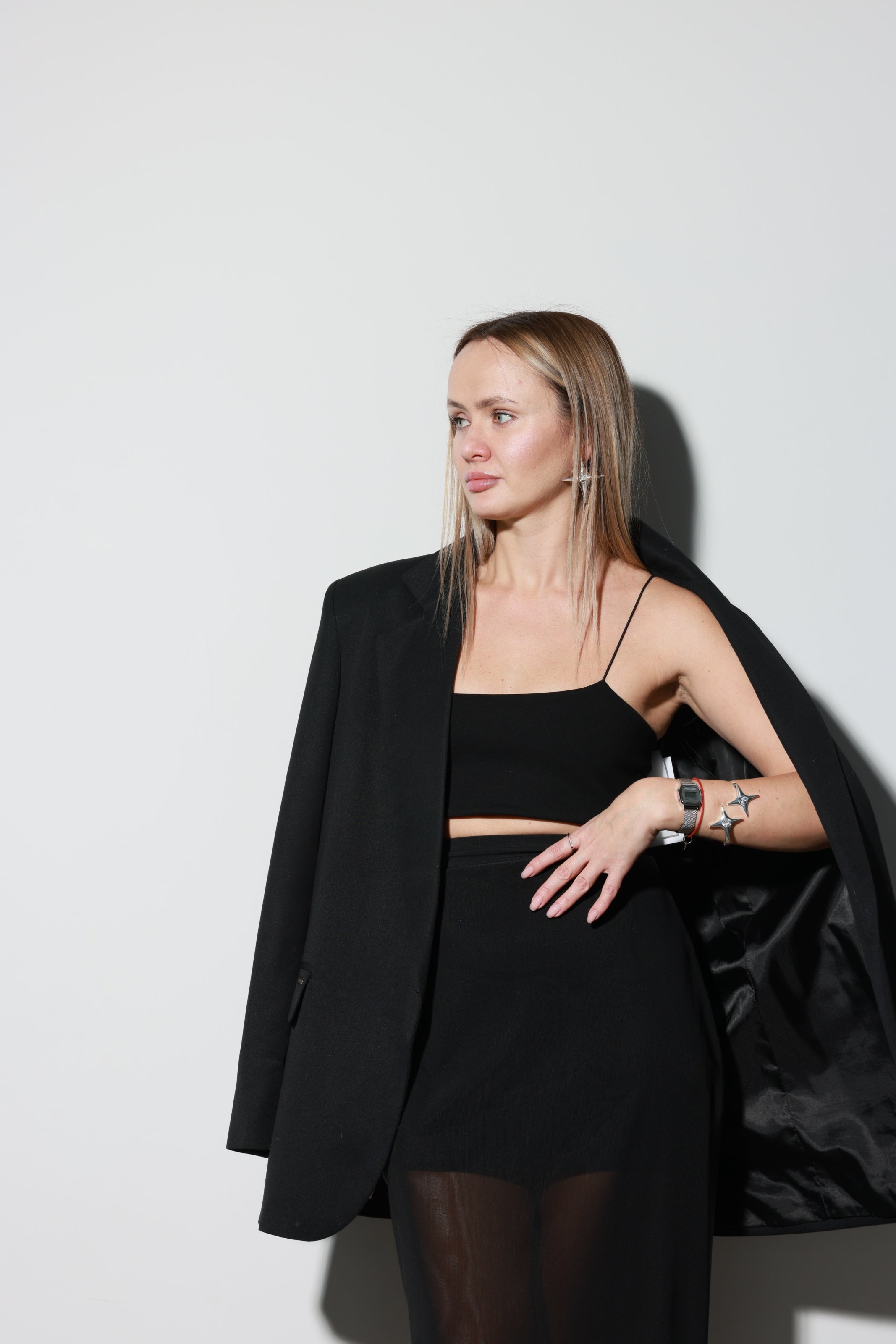 Black Mesh Maxi Skirt