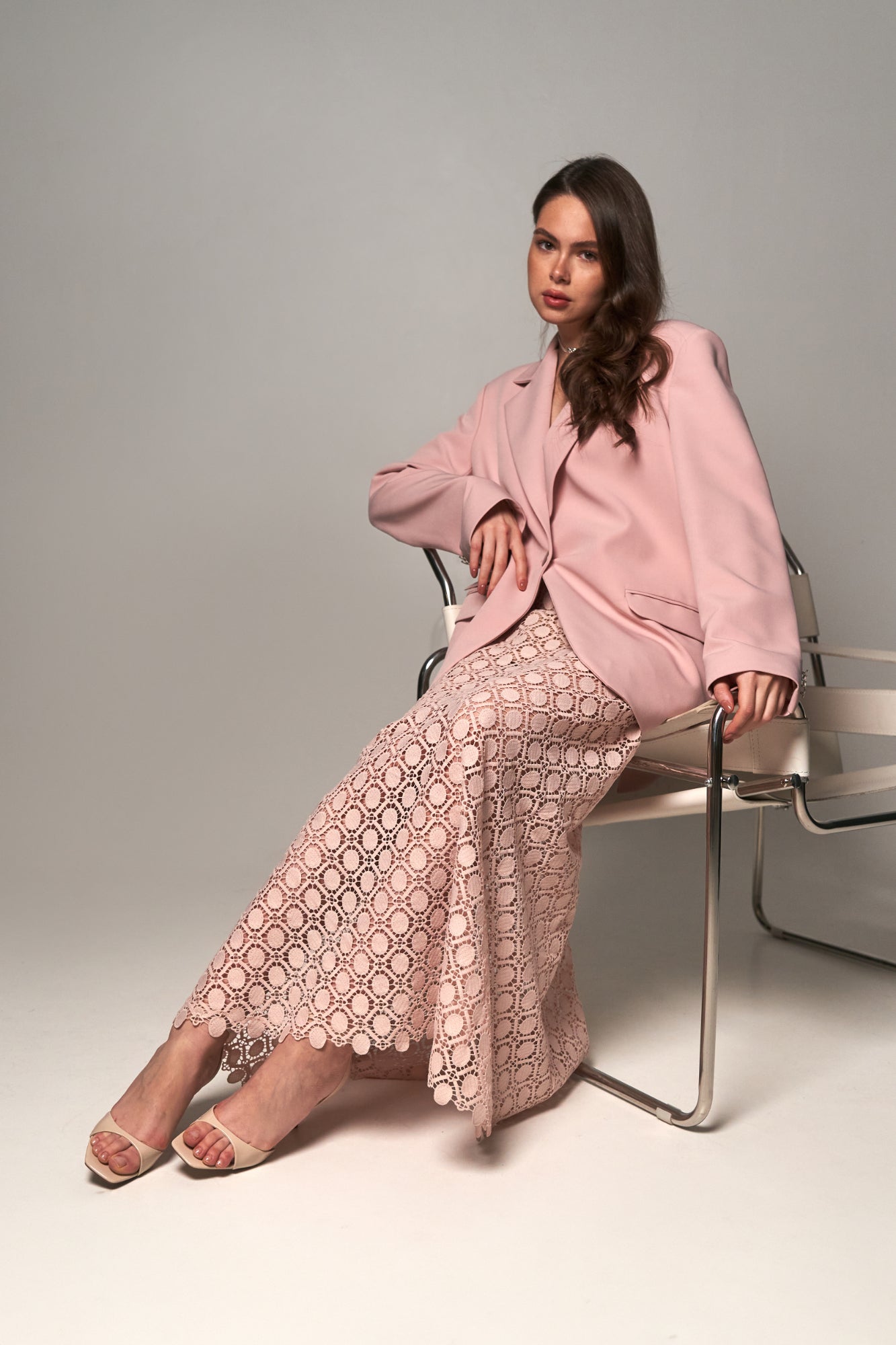 Macramé Maxi Skirt Powder