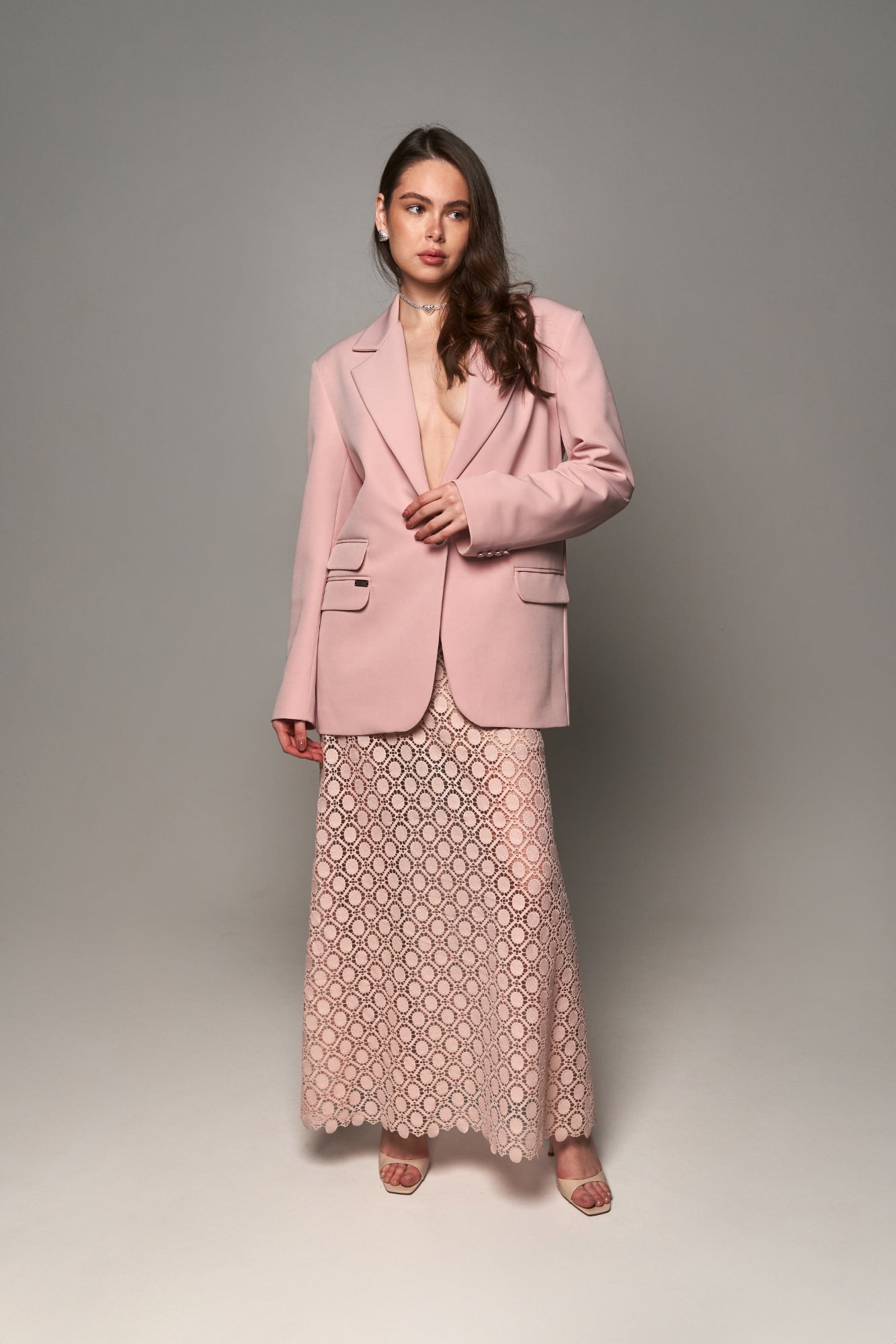 Macramé Maxi Skirt Powder