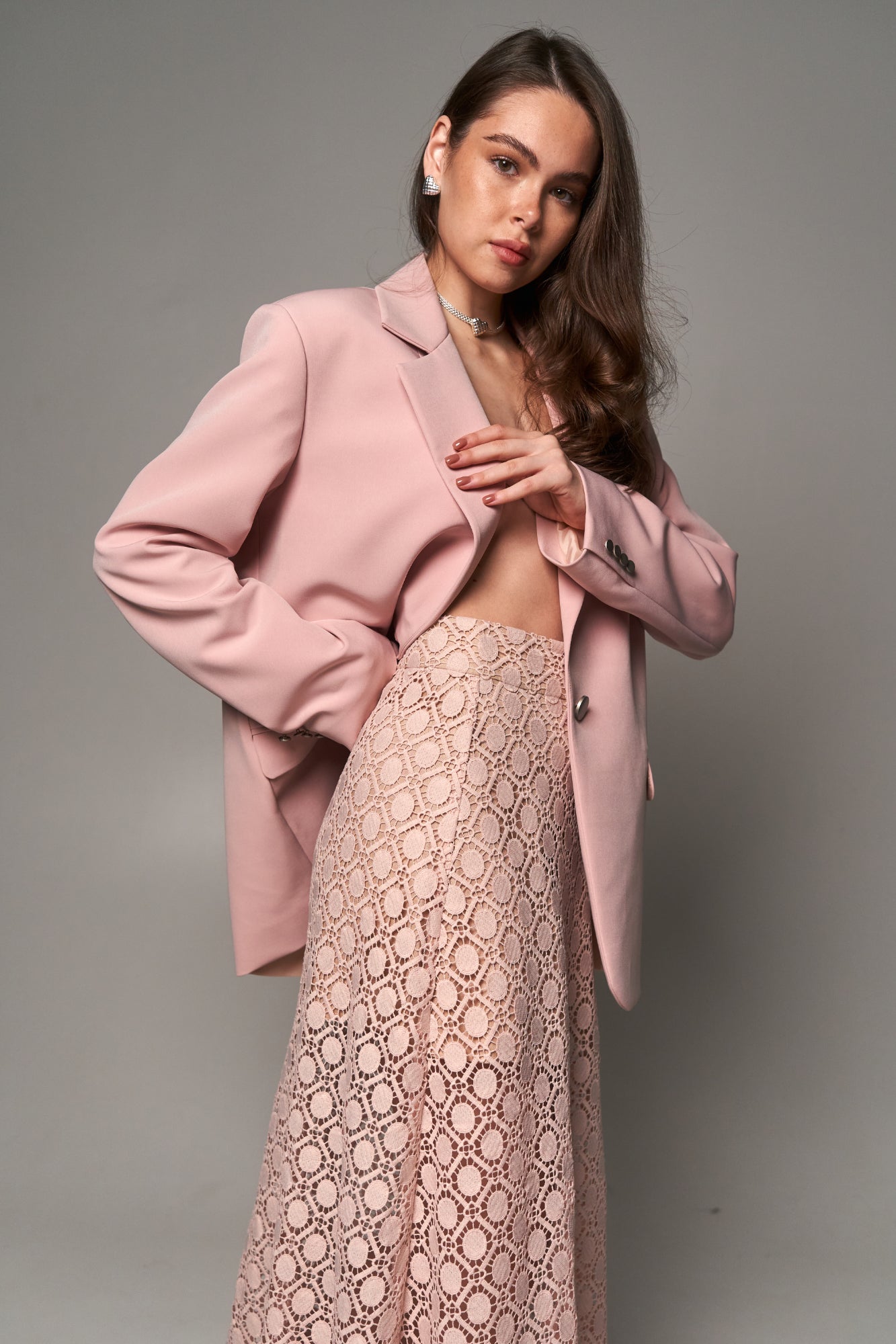 Macramé Maxi Skirt Powder