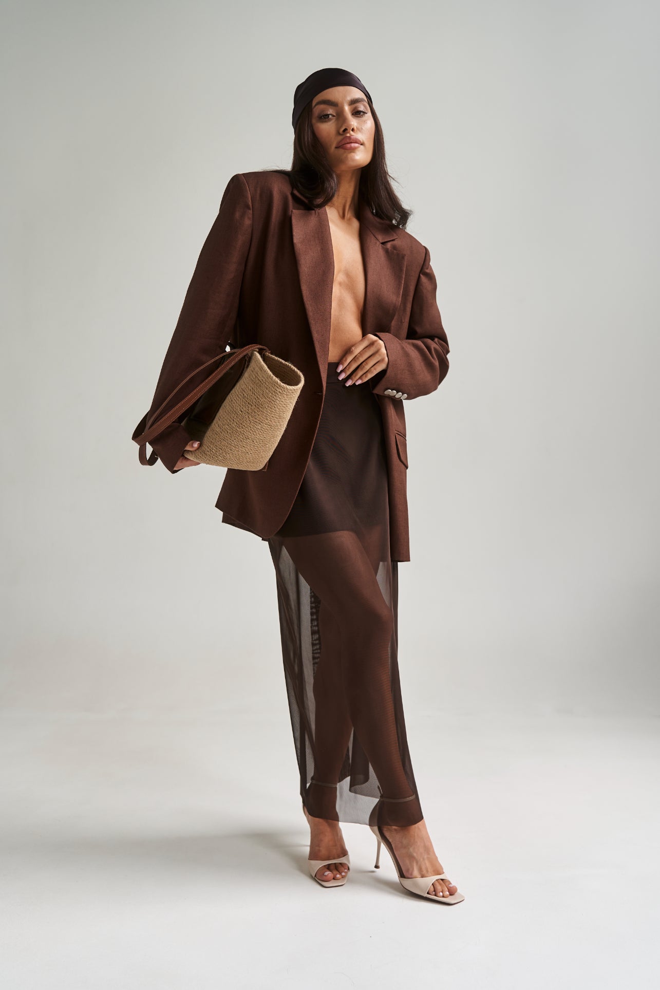 Chocolate Mesh Maxi Skirt