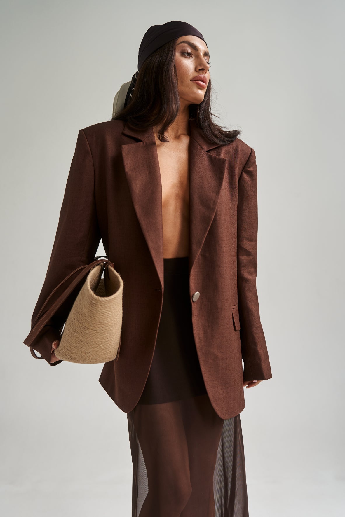 Chocolate Mesh Maxi Skirt