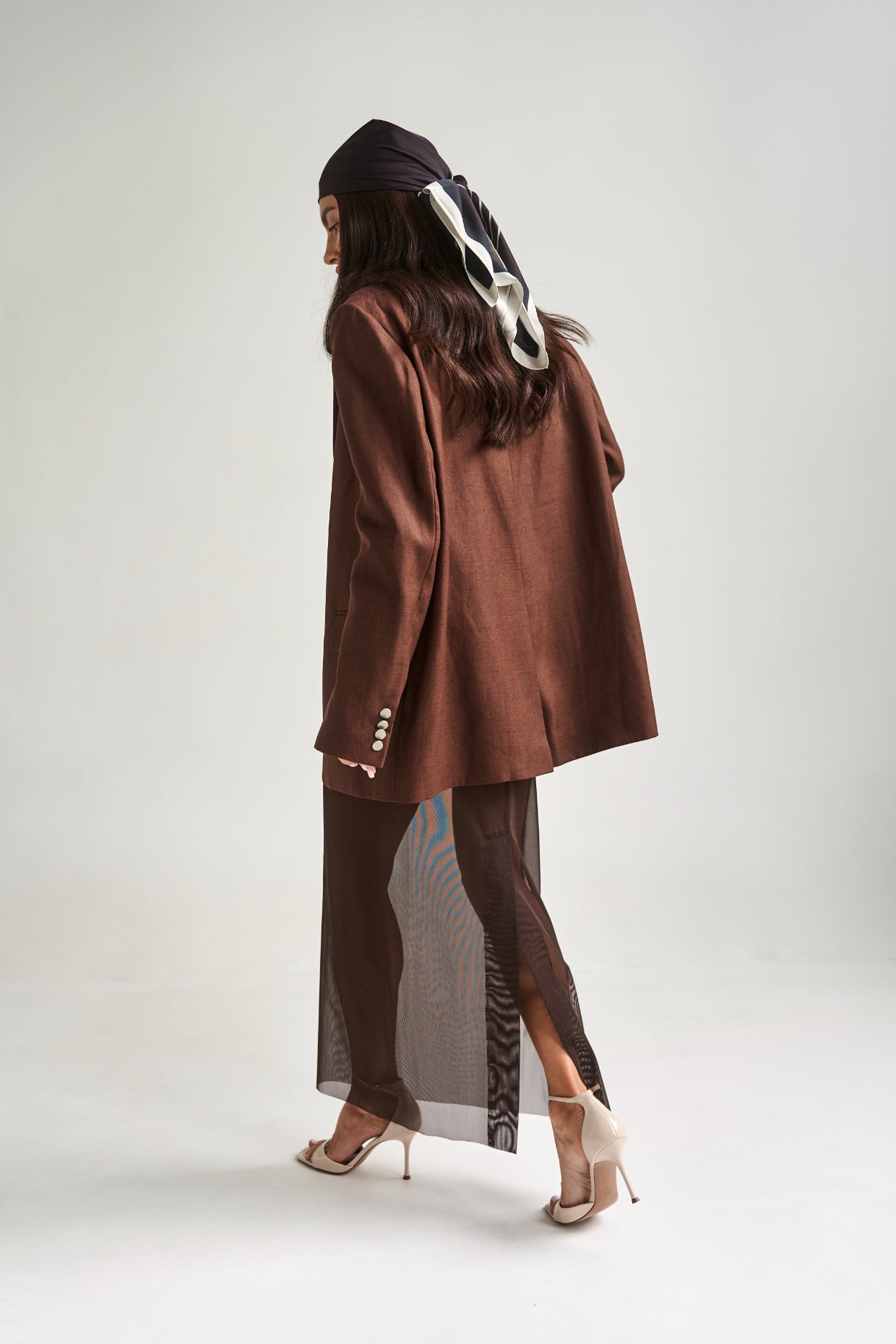 Chocolate Mesh Maxi Skirt