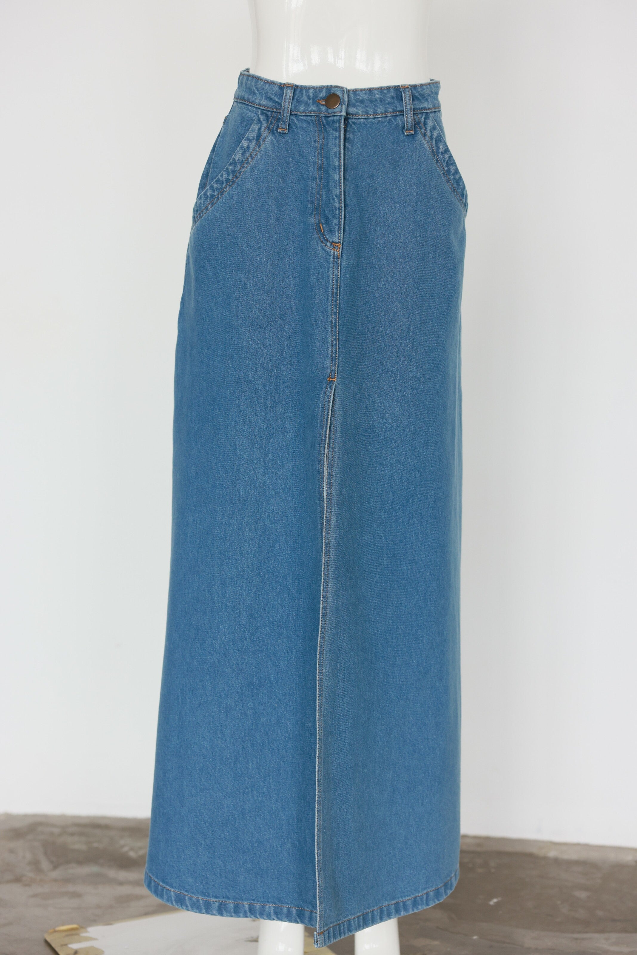 Denim Maxi Skirt Blue