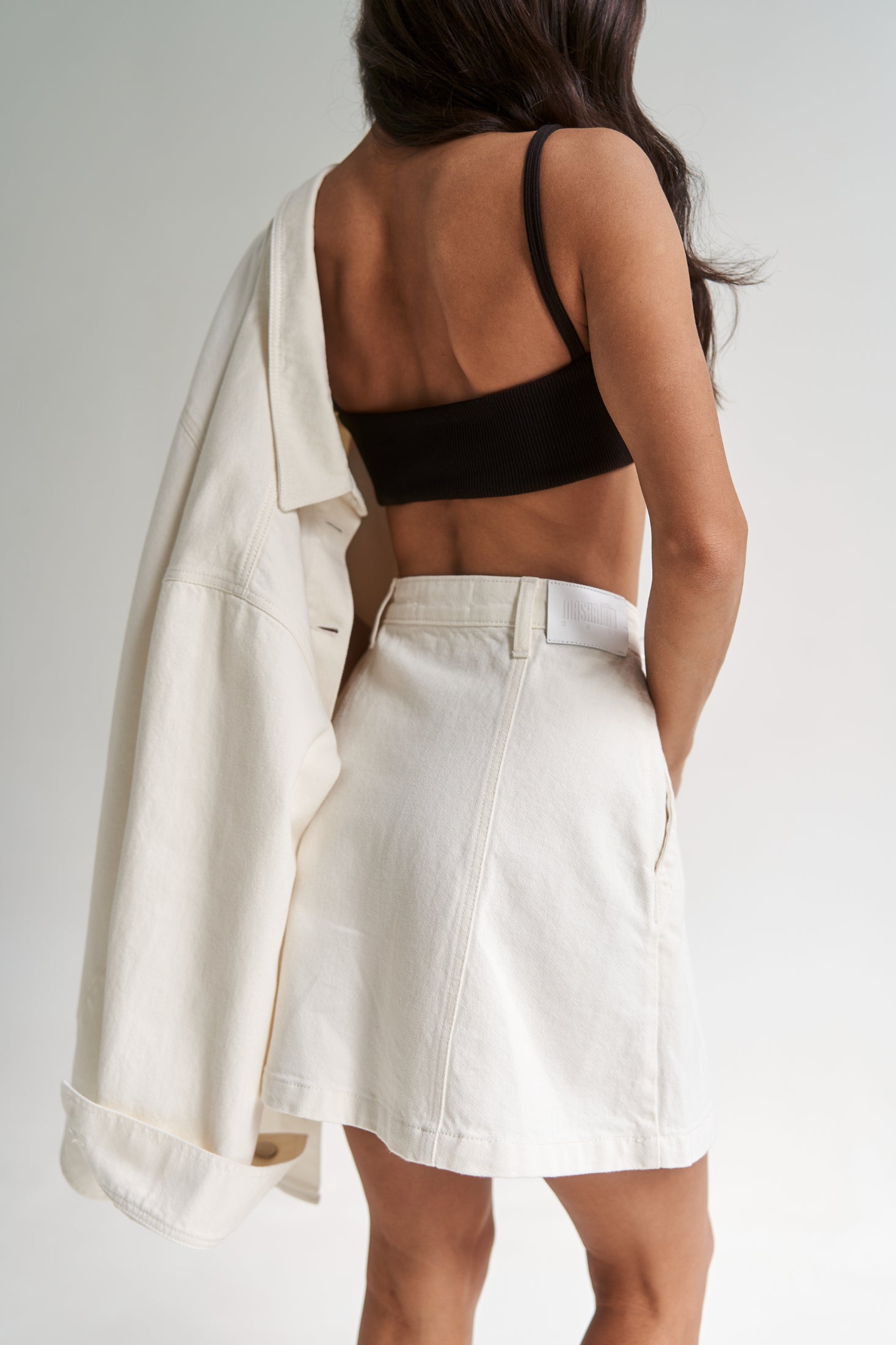 Denim Mini Skirt White