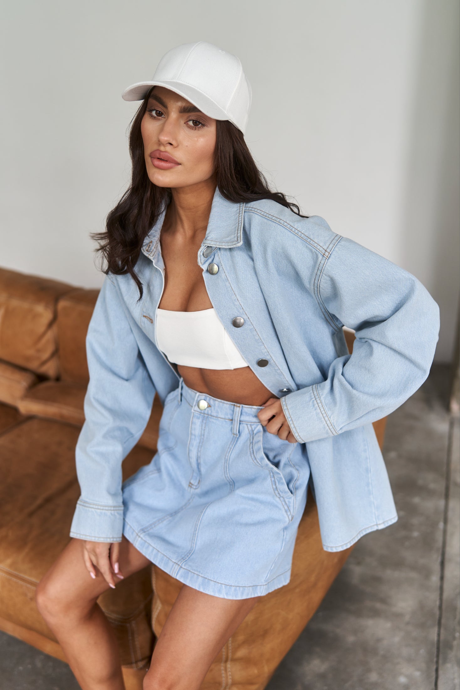 Denim Mini Skirt LightBlue