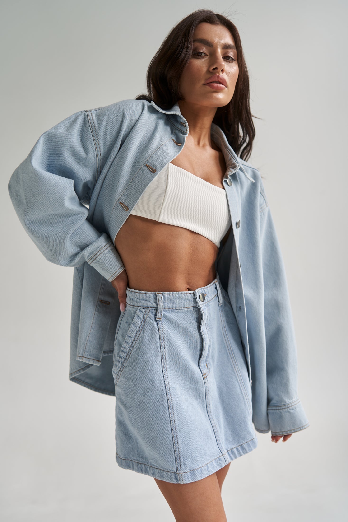 Denim Mini Skirt LightBlue