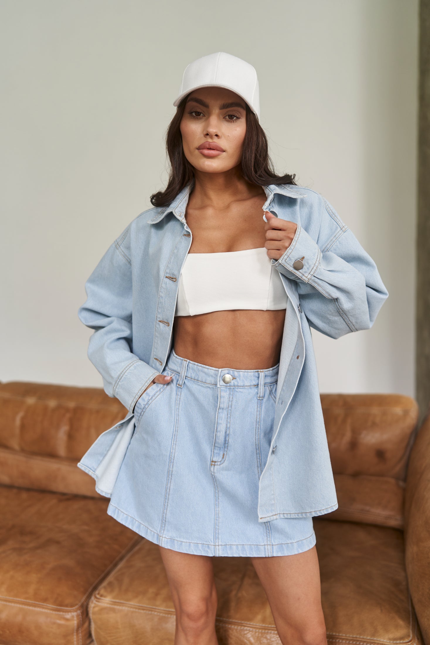 Denim Mini Skirt LightBlue