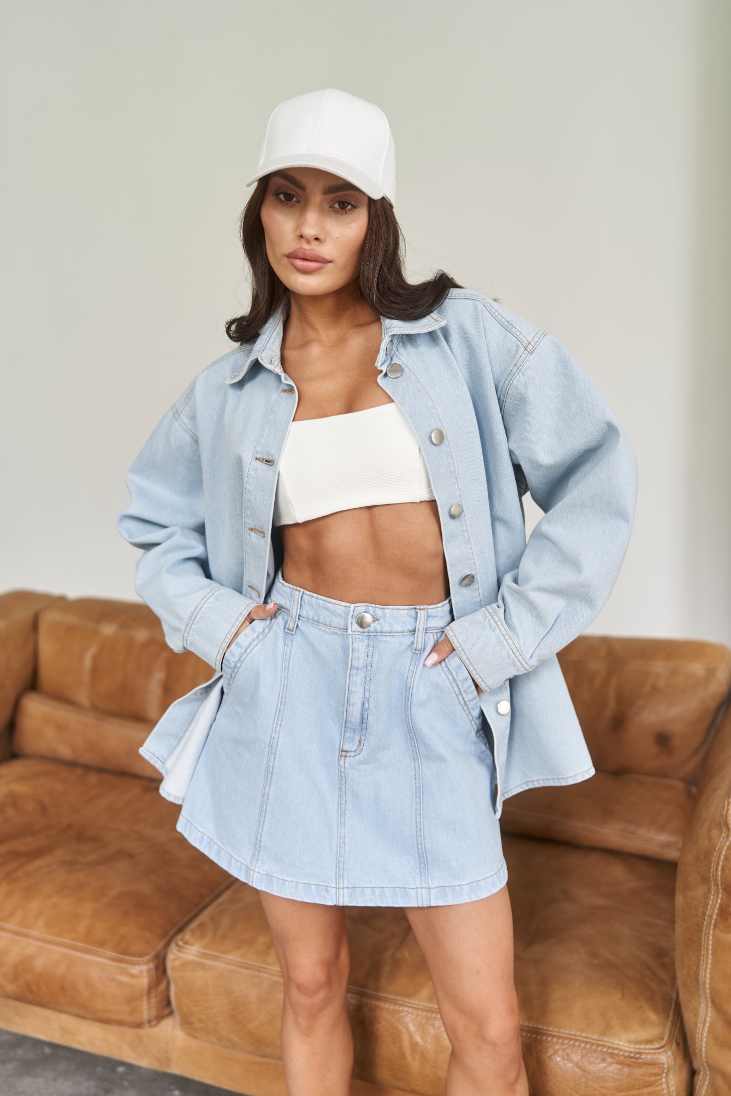 Denim Mini Skirt LightBlue