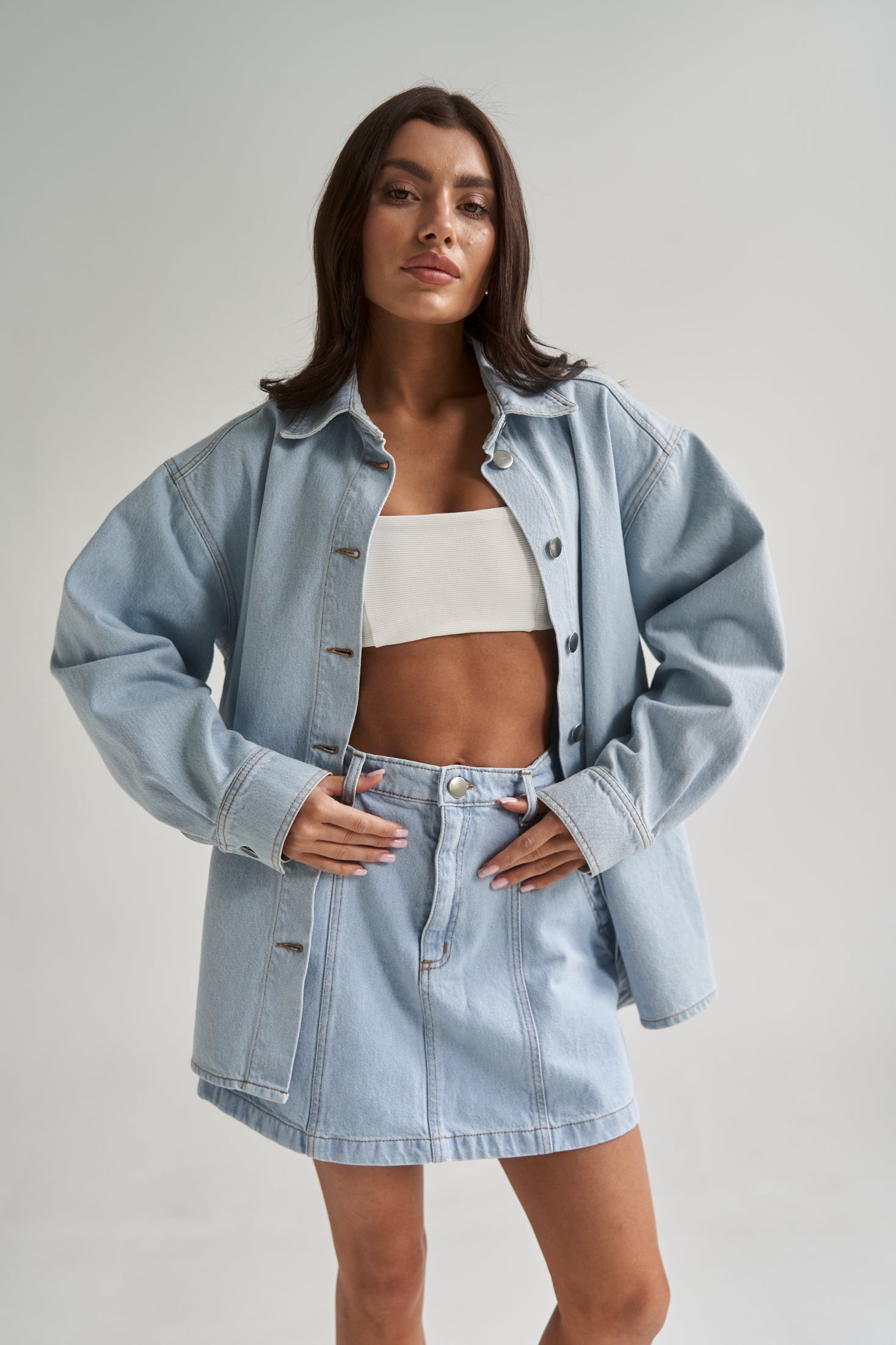 Denim Mini Skirt LightBlue