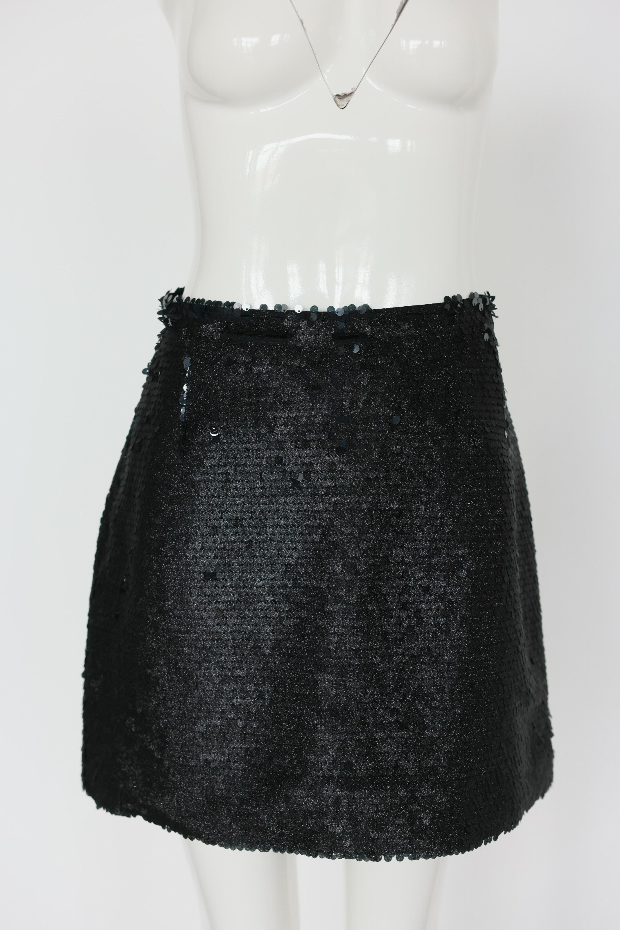 Black Sequin Mini Skirt
