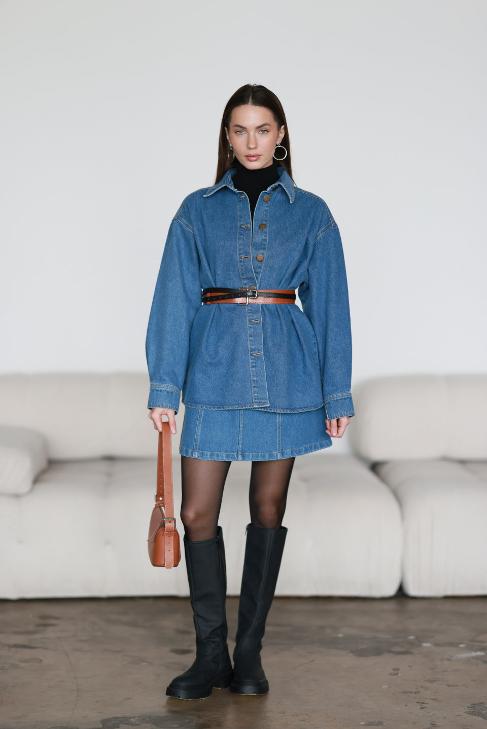Denim Mini Skirt Blue