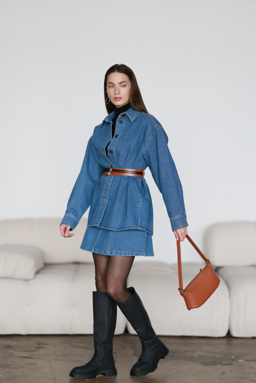 Denim Mini Skirt Blue
