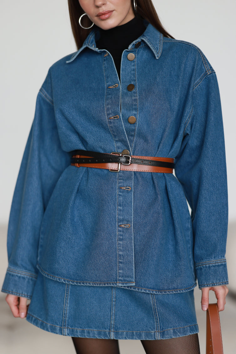 Denim Mini Skirt Blue