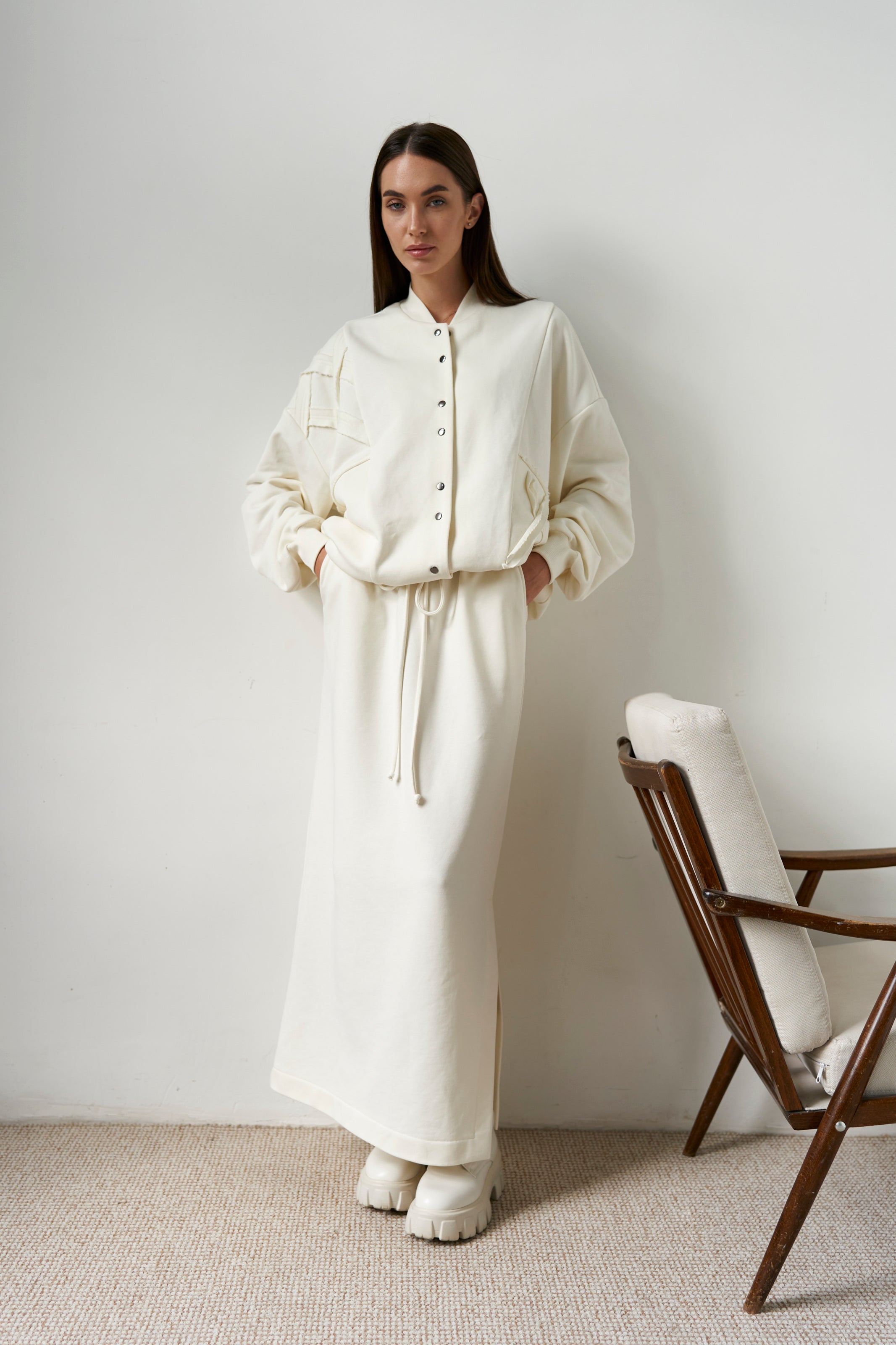 Milk Maxi Skirt Knit