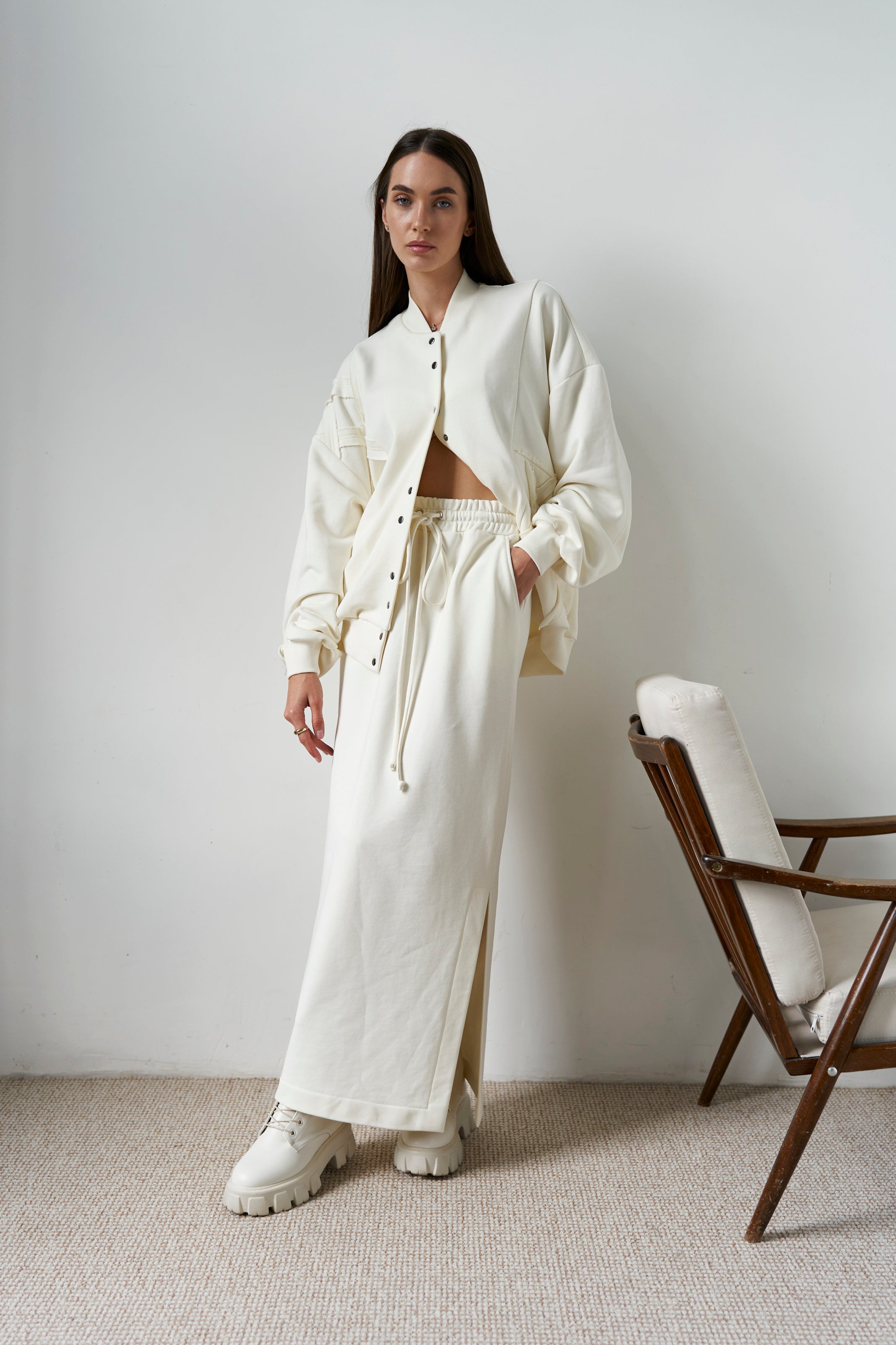Milk Maxi Skirt Knit