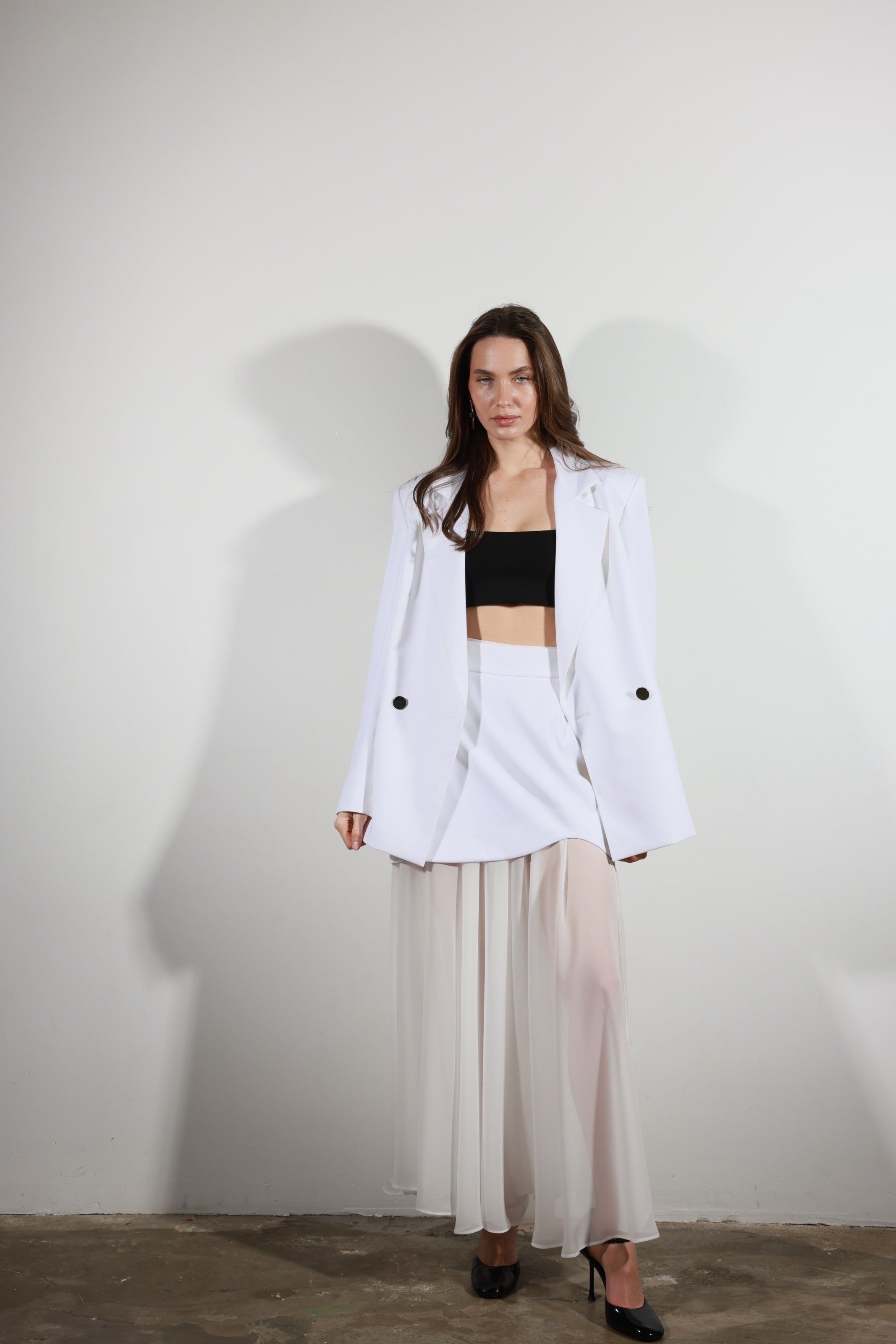 Double Asymmetrical Skirt White