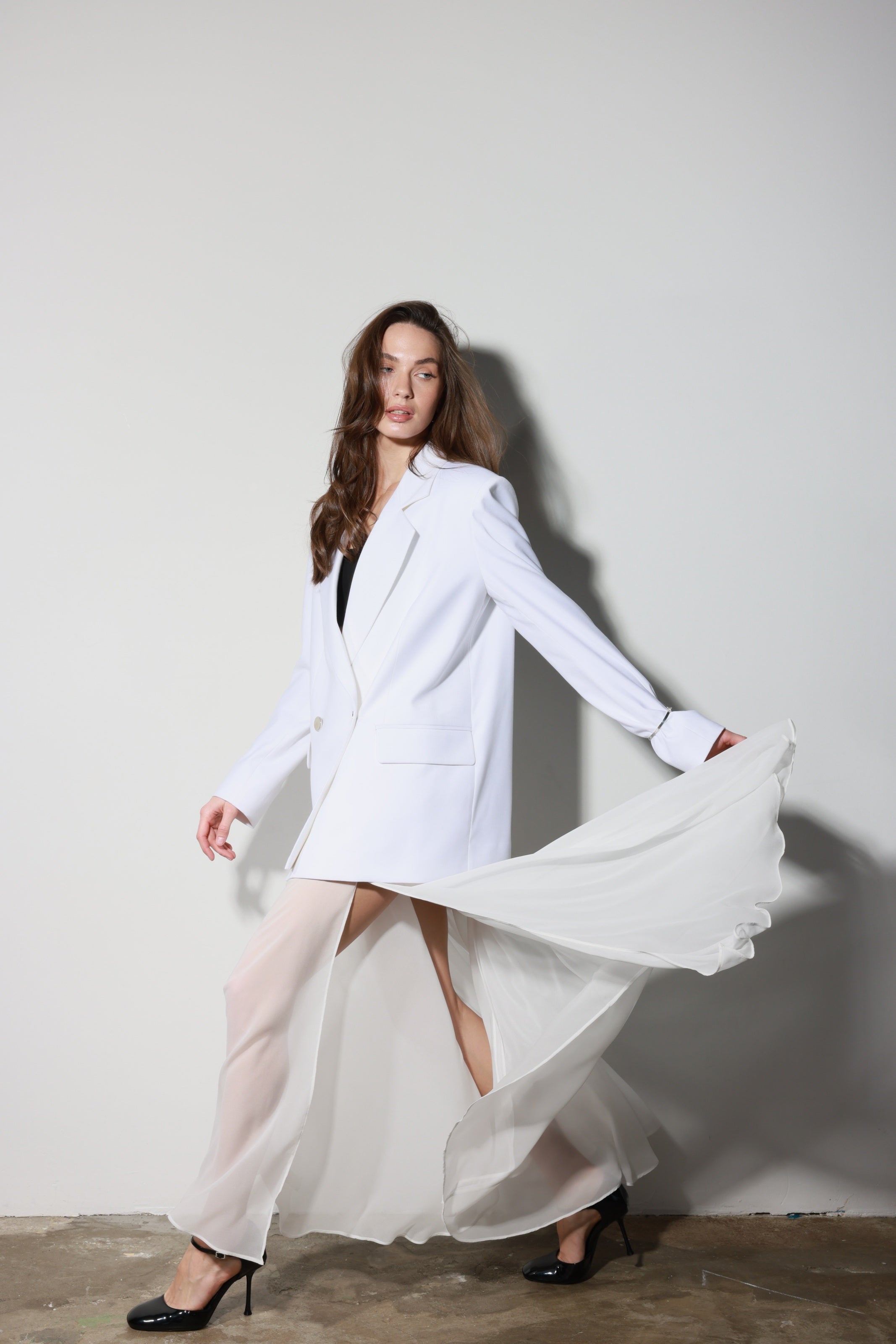 Double Asymmetrical Skirt White