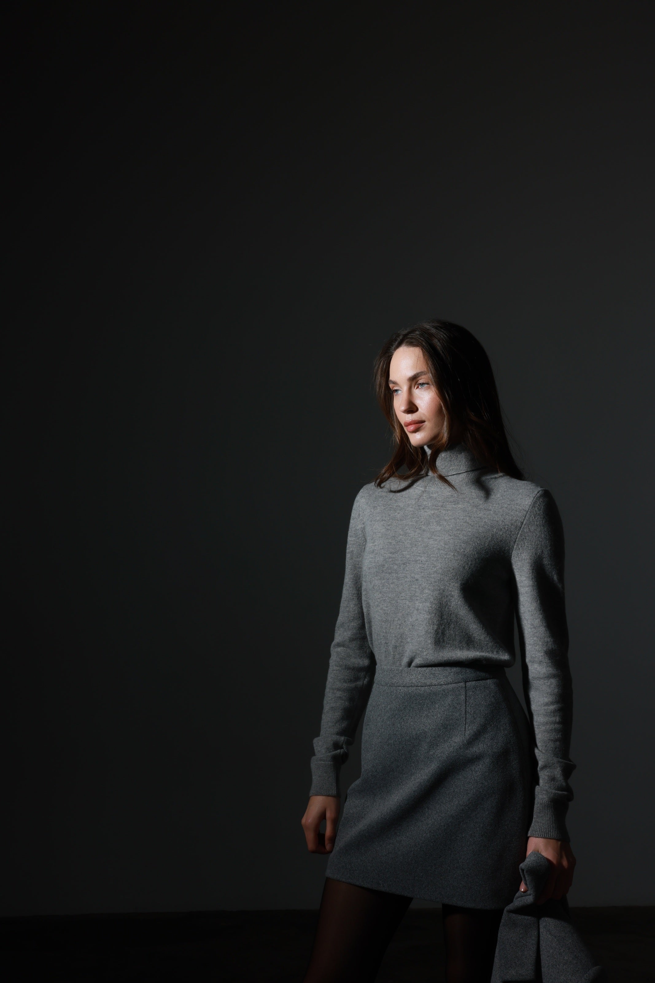 Gray Wool Skirt