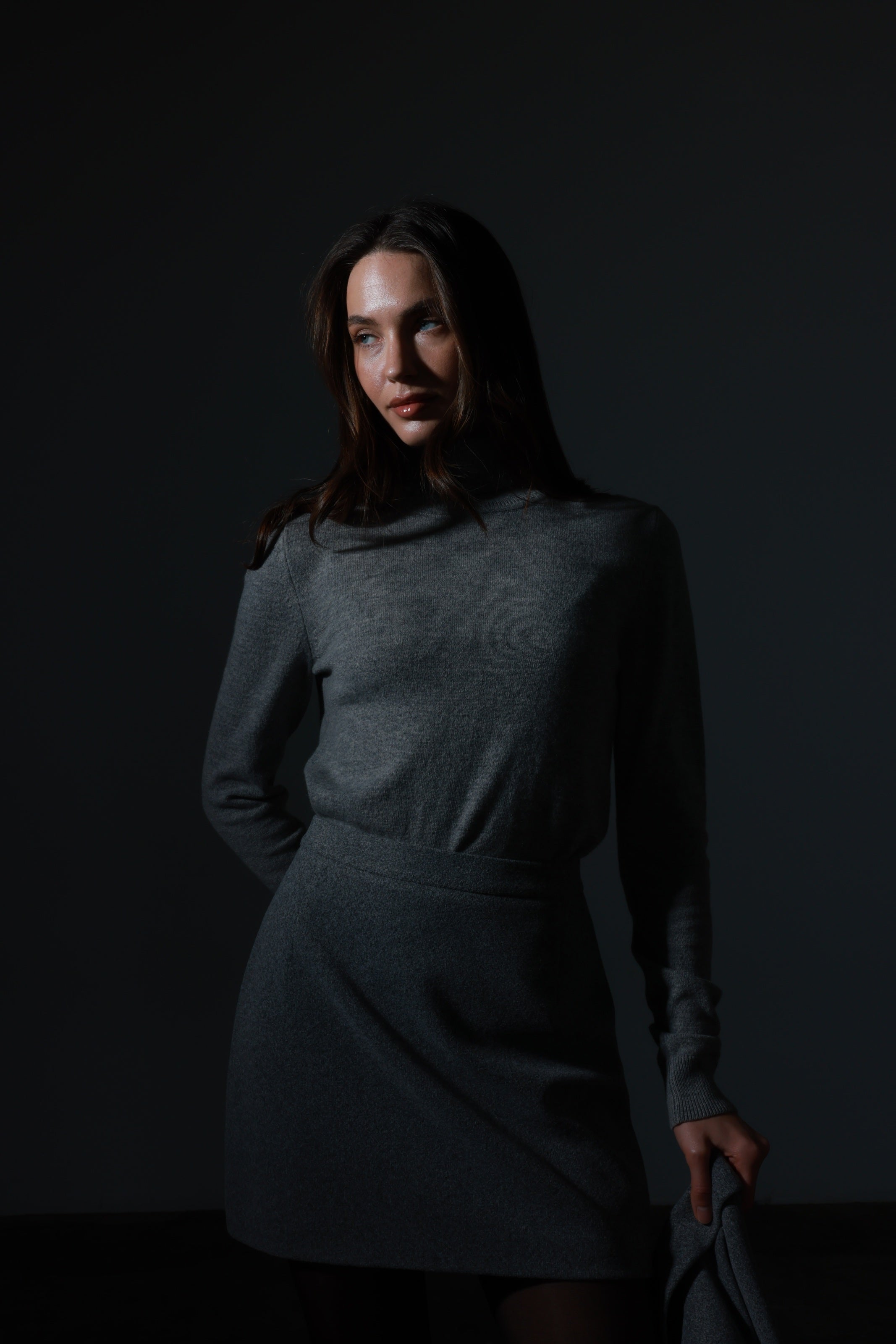 Gray Wool Skirt