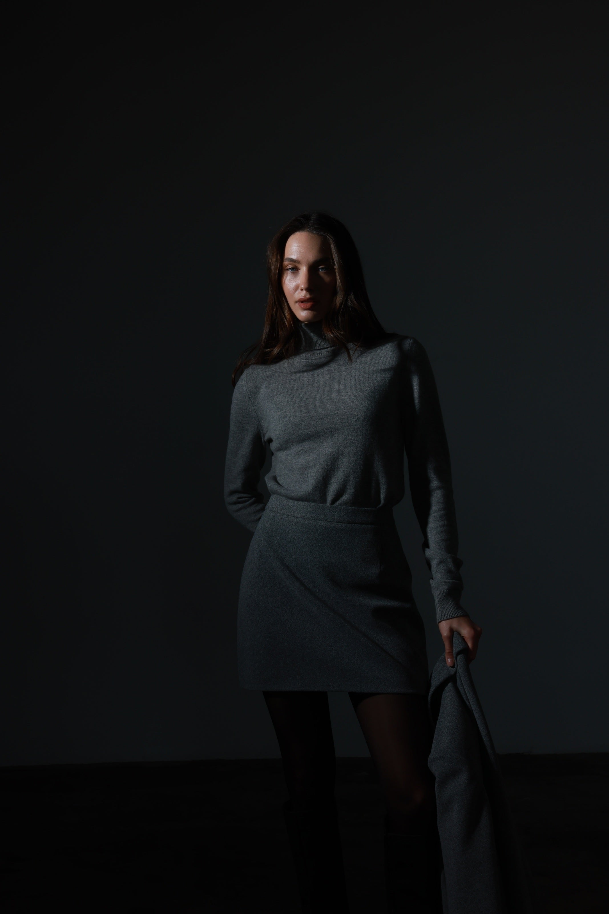 Gray Wool Skirt