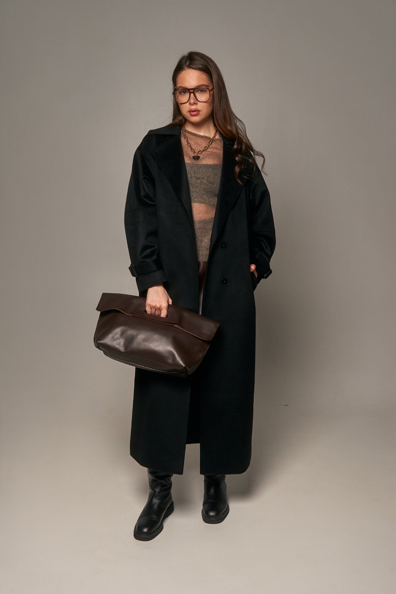 NEDBAS Leather Bag Chocolate