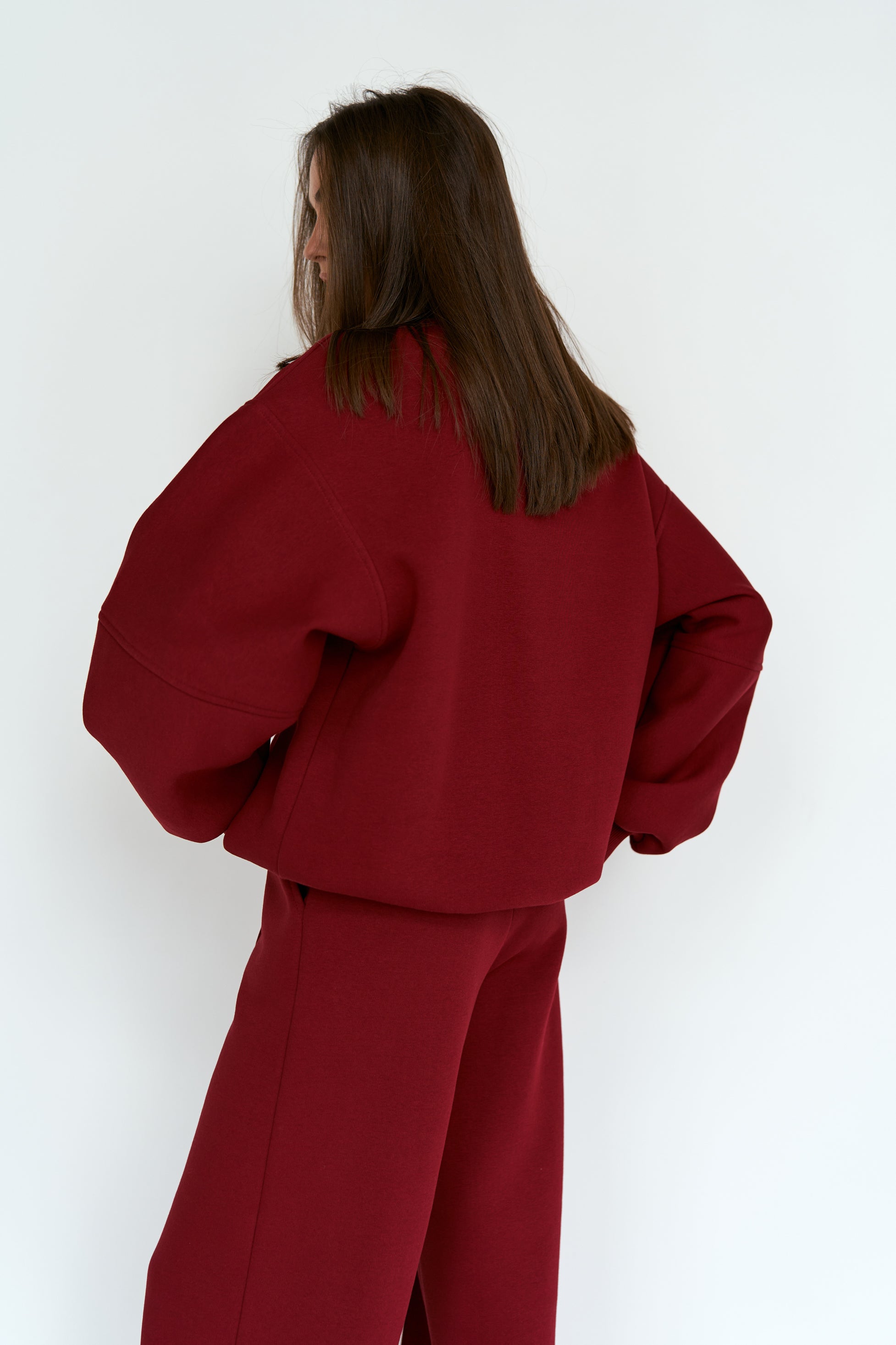 Burgundy Sweatshirt Knit U