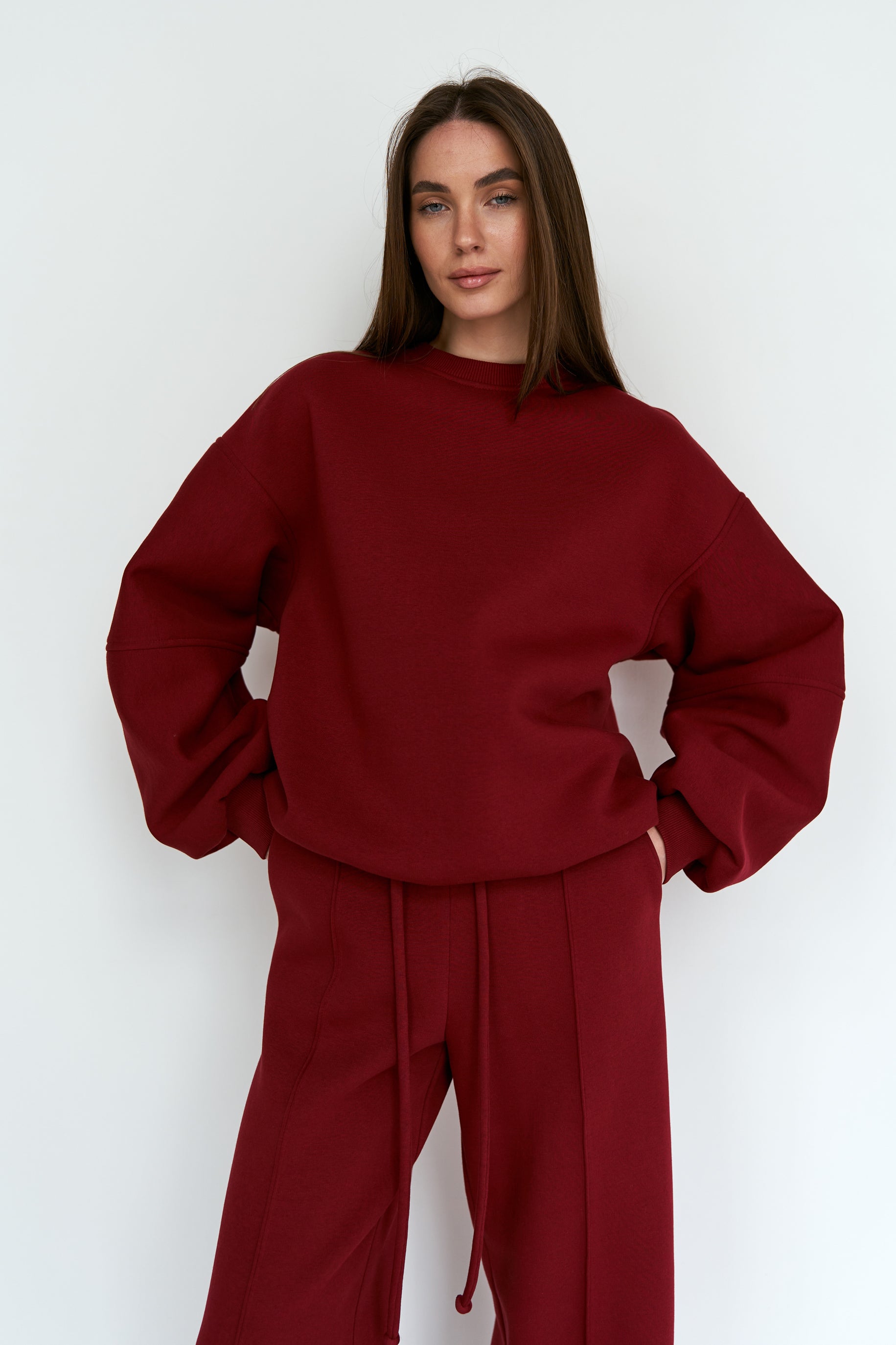 Burgundy Sweatshirt Knit U