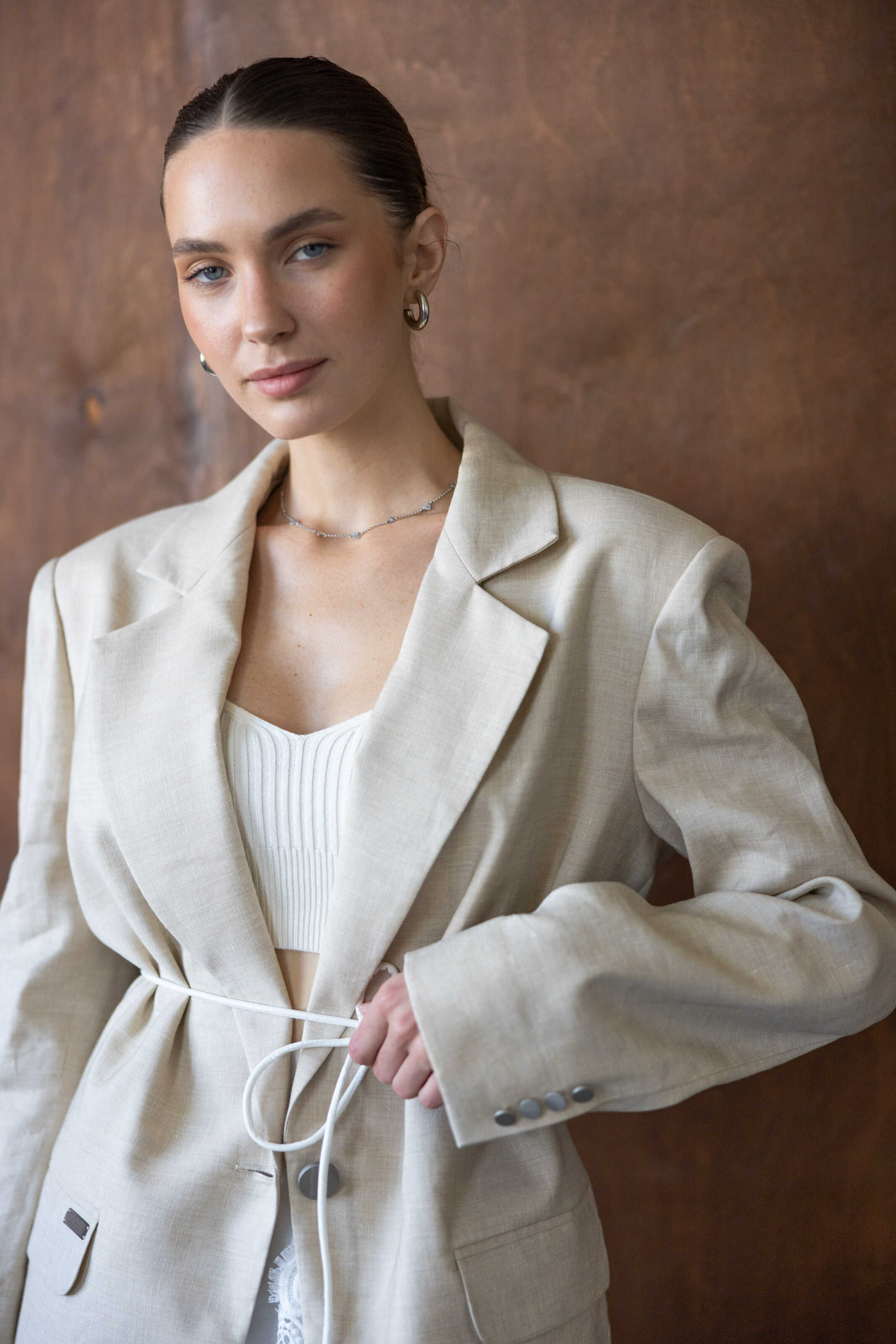 Top white ribbed OneSize