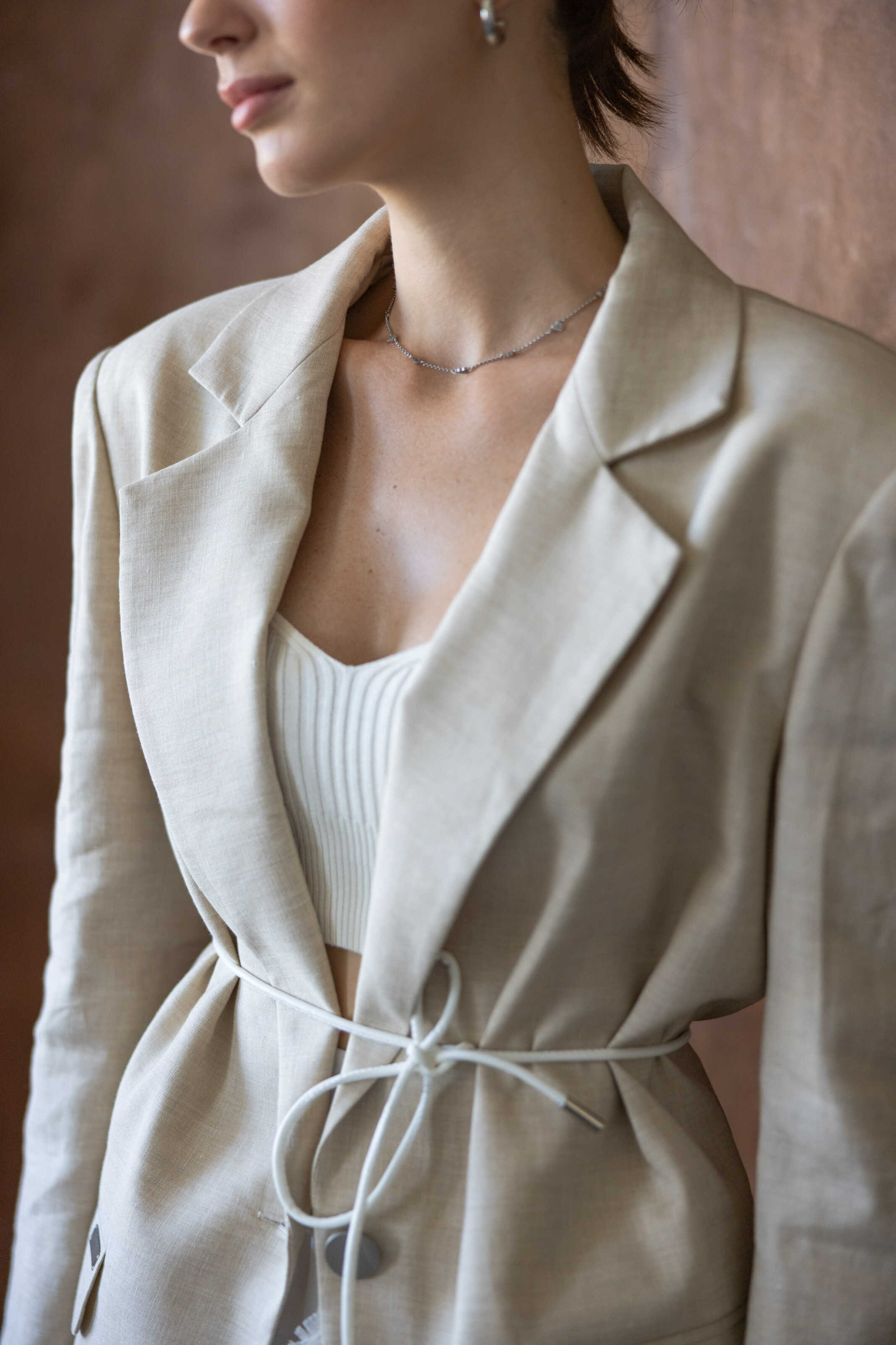 Blazer linen Oversize Beige
