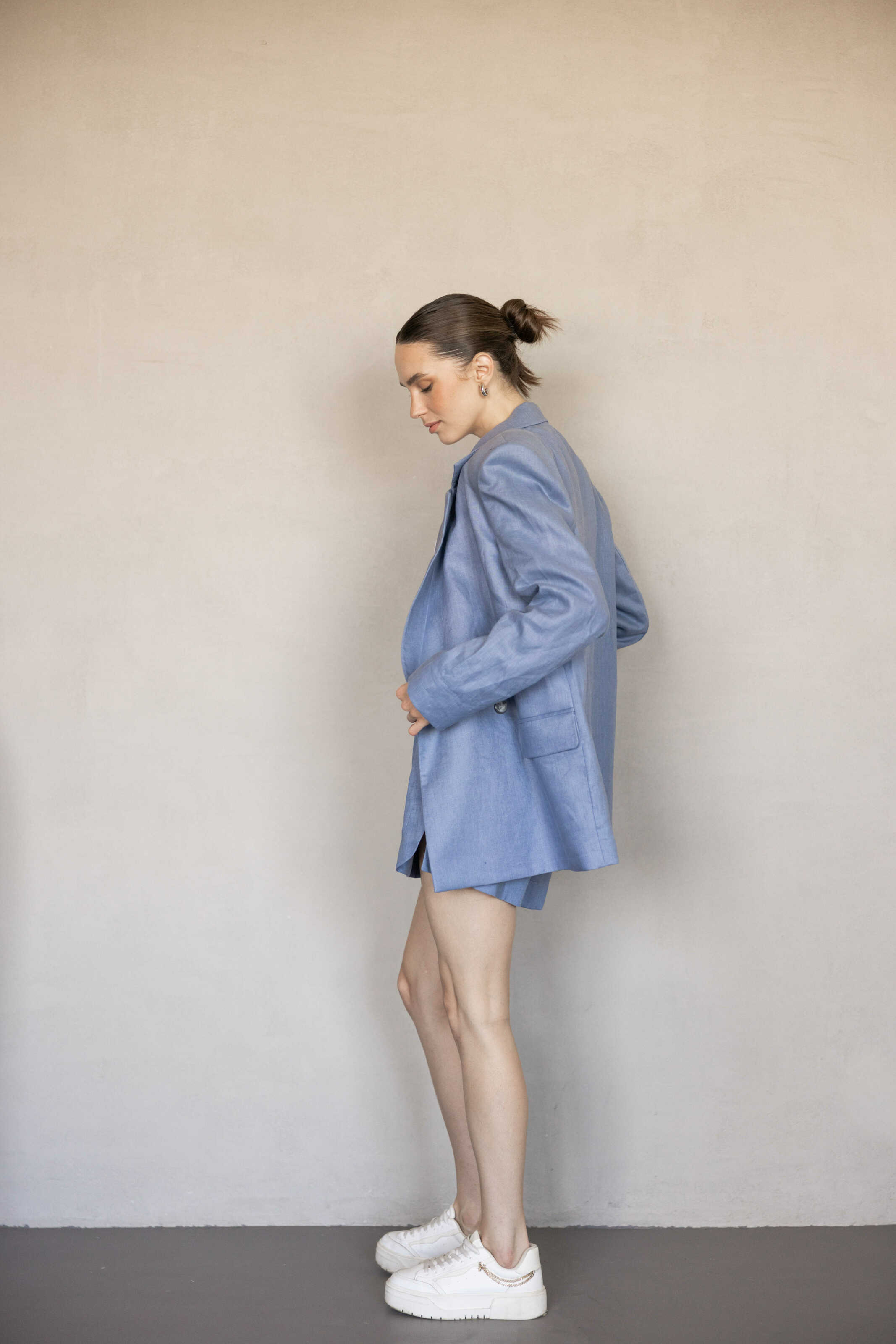 Blazer linen Oversize Light Blue