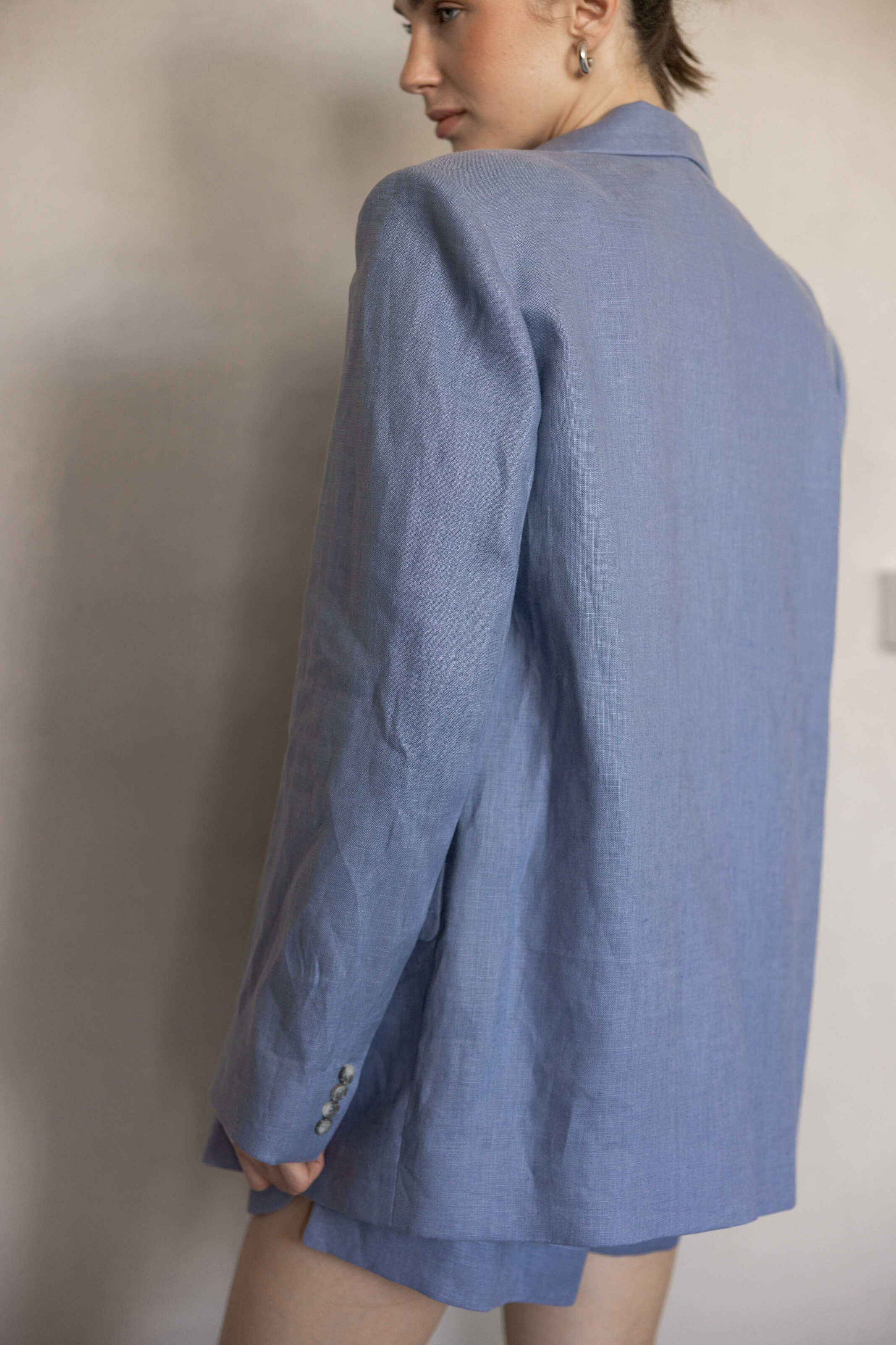 Blazer linen Oversize Light Blue