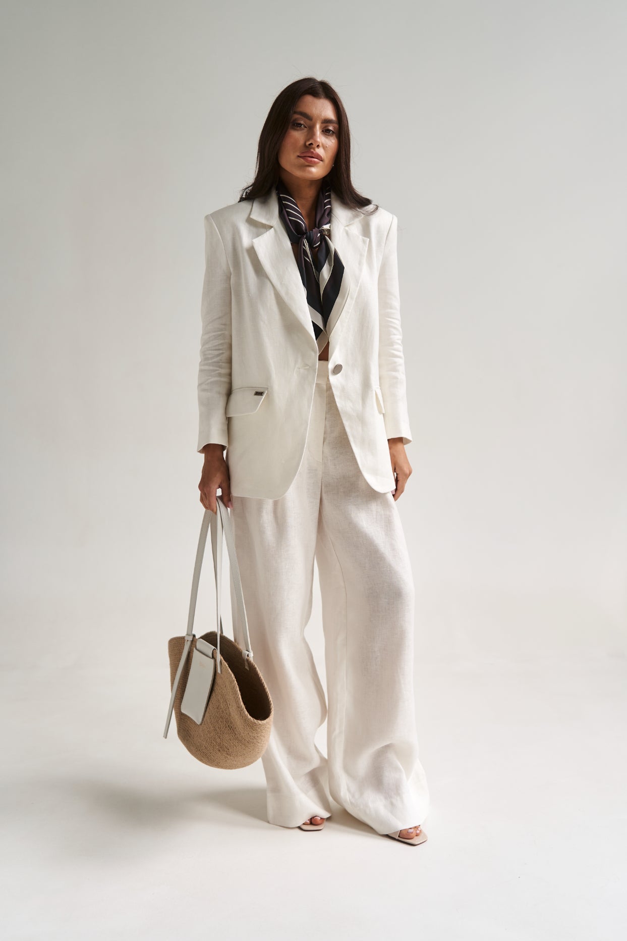 Linen Oversize Jacket White